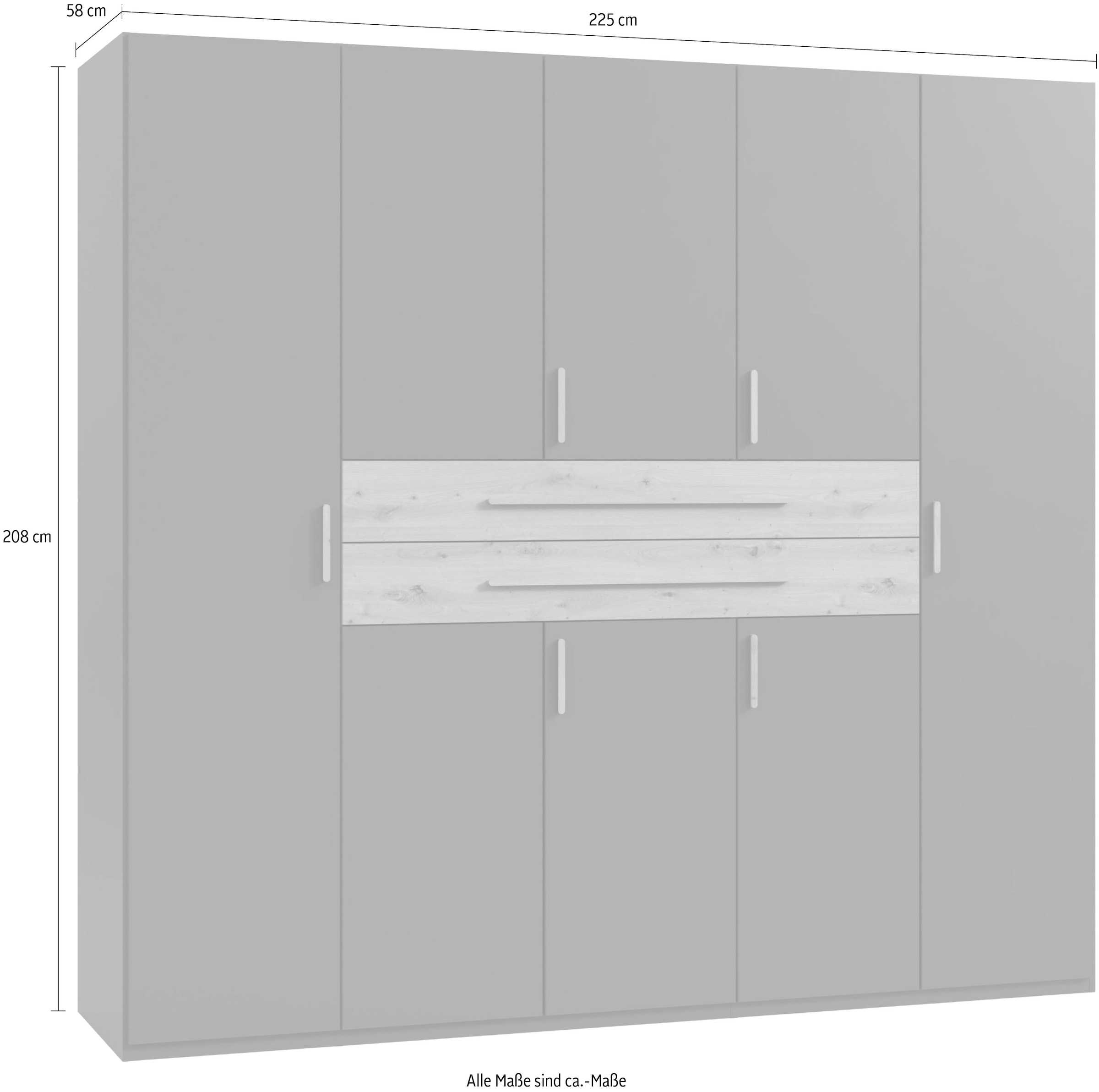 Wimex Drehtürenschrank »Digit, erhältlich in den Breiten 180cm, 225cm oder 270cm« Schlafzimmer Schrank Bestseller in moderner Optik,  Kleiderschrank inkl. zwei Schubkästen in zentraler Höhe