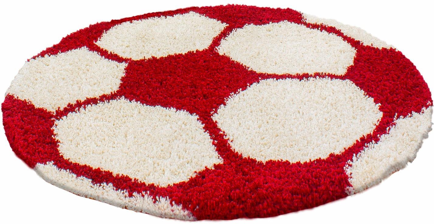 Ayyildiz Teppiche Kinderteppich »Fun 6001«, rund, 30 mm Höhe, Fußball Design