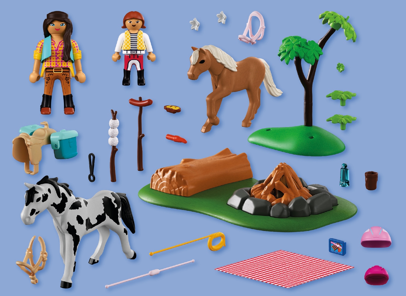 Playmobil® Konstruktions-Spielset »Reitausflug mit Lagerfeuer (72132), I Love Horses« Made in Europe