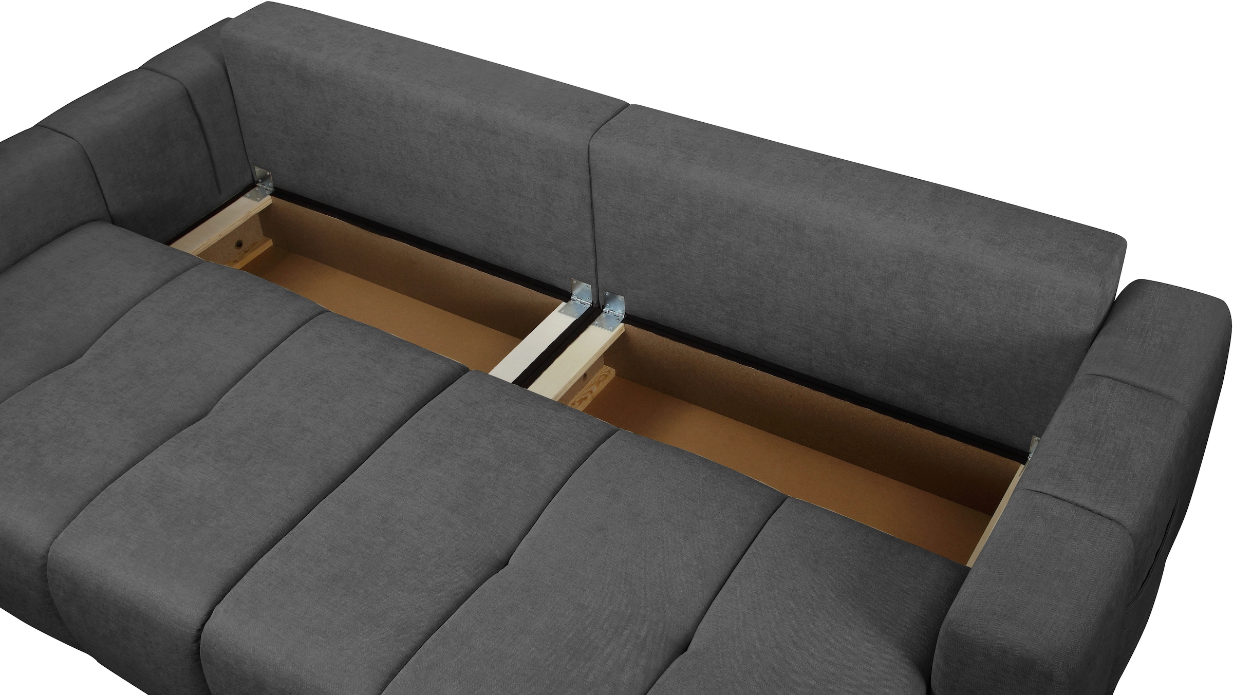 OTTO home Schlafsofa »YLVAA 3-Sitzer, 239cm/Schlafsofa (132/198)-OTTO. Verlässliche Qualität« Tonnentaschen-Federkern, Bettkasten, Feinstruktur weich