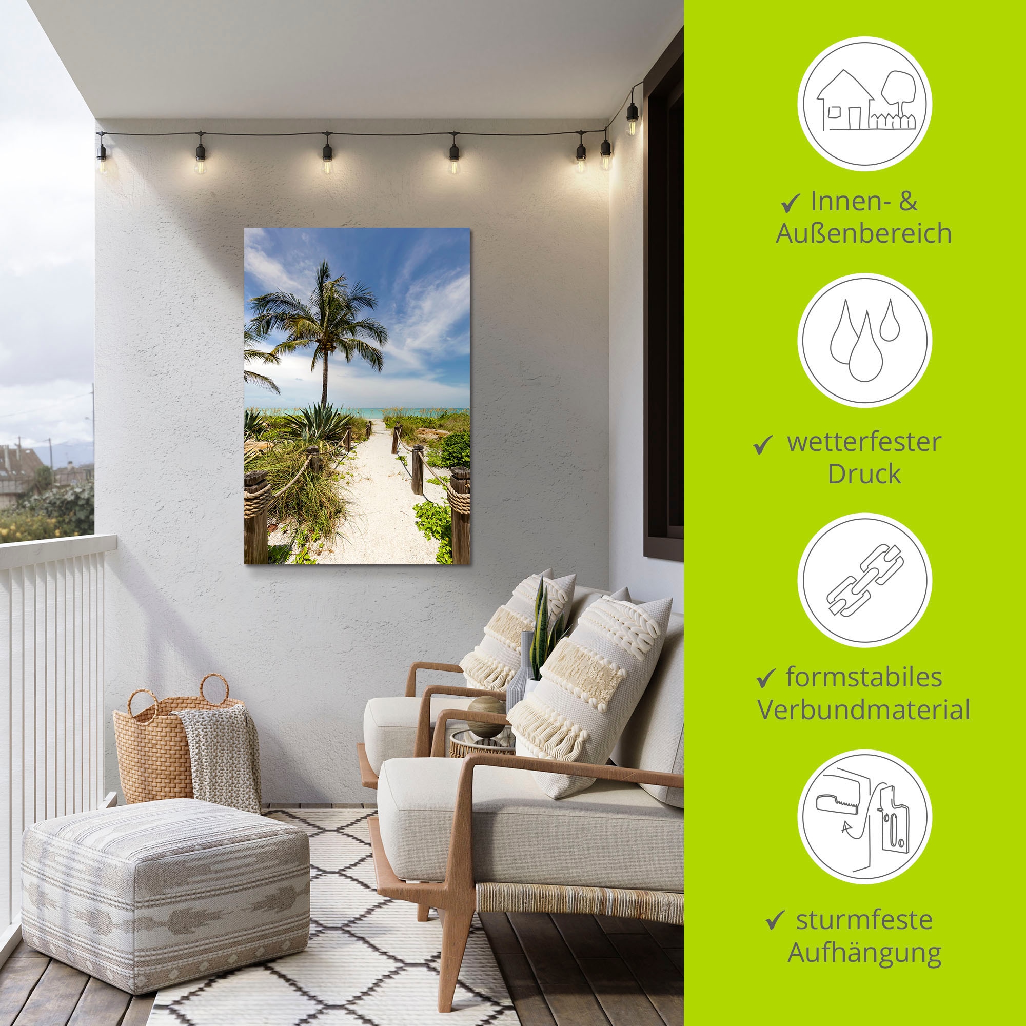 Artland Wandbild »Weg zum Strand II«, Strandbilder, (1 St.), als Alubild, Outdoorbild, Poster, Wandaufkleber in verschied. Größen