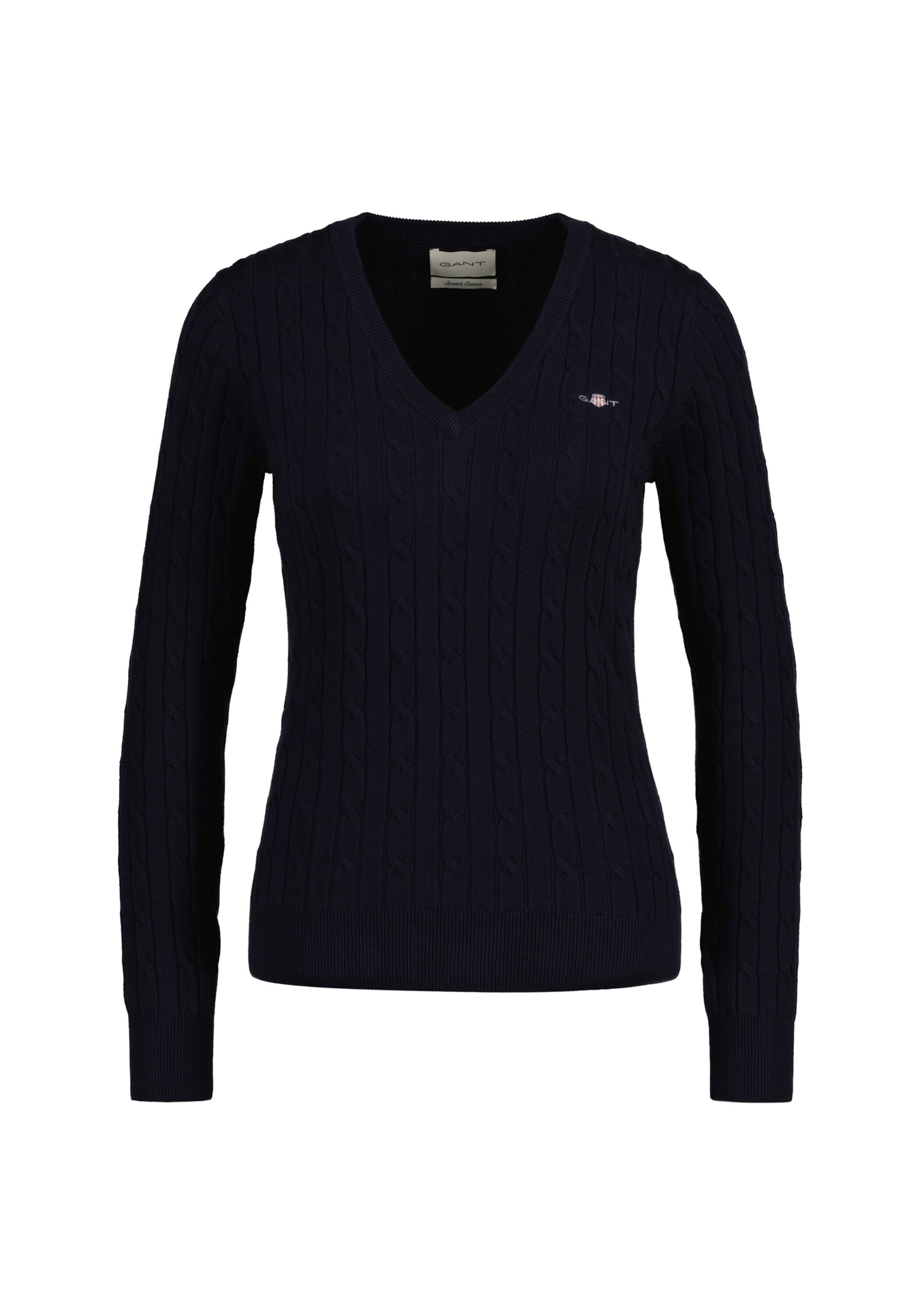 Gant Sweater »Strickpullover STRETCH COTTON CABLE V-NECK«