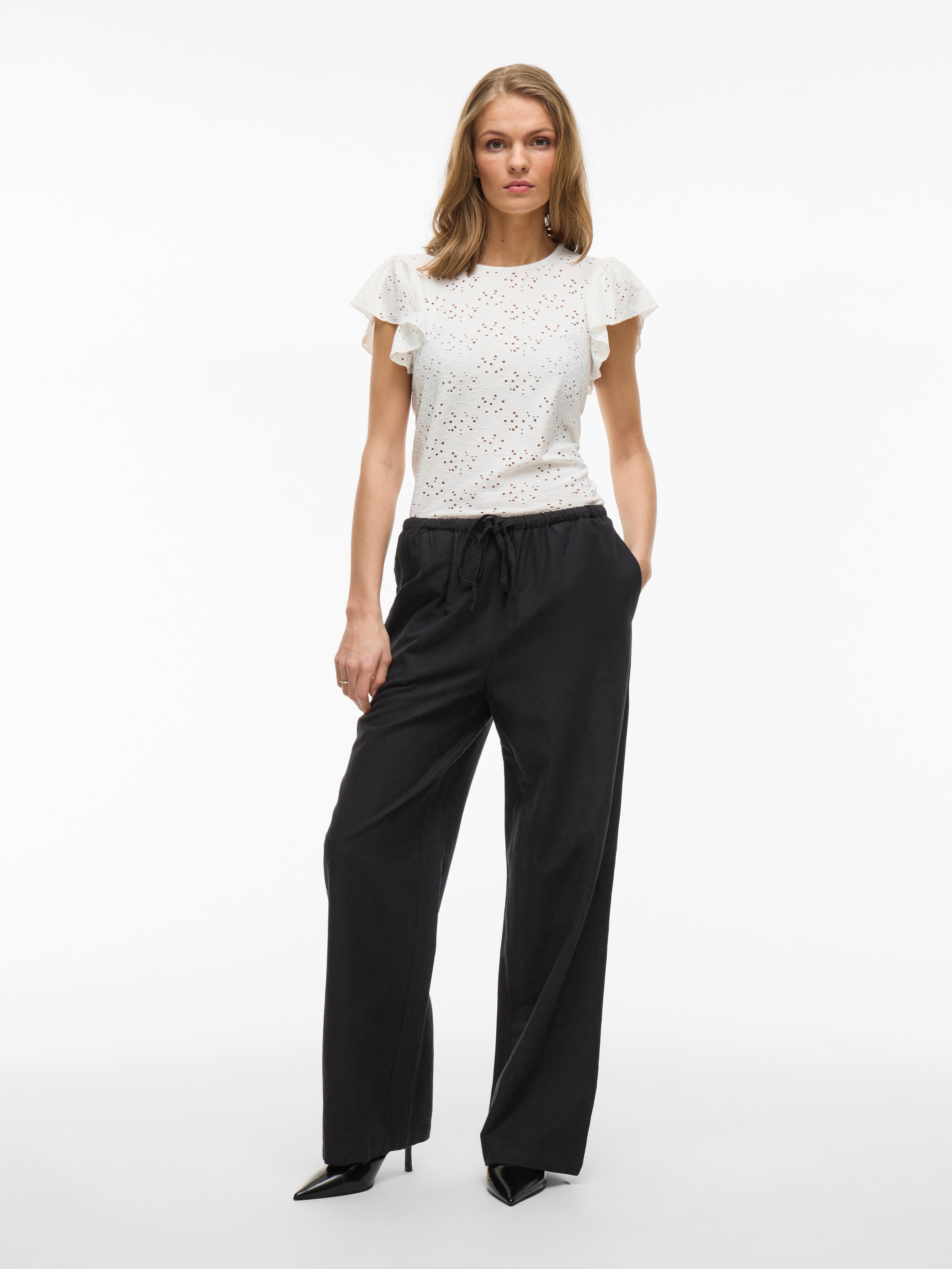 Vila Schlupfhose »VIPRISILLA RW PANTS - NOOS«  Sommerhose, mit Leinen