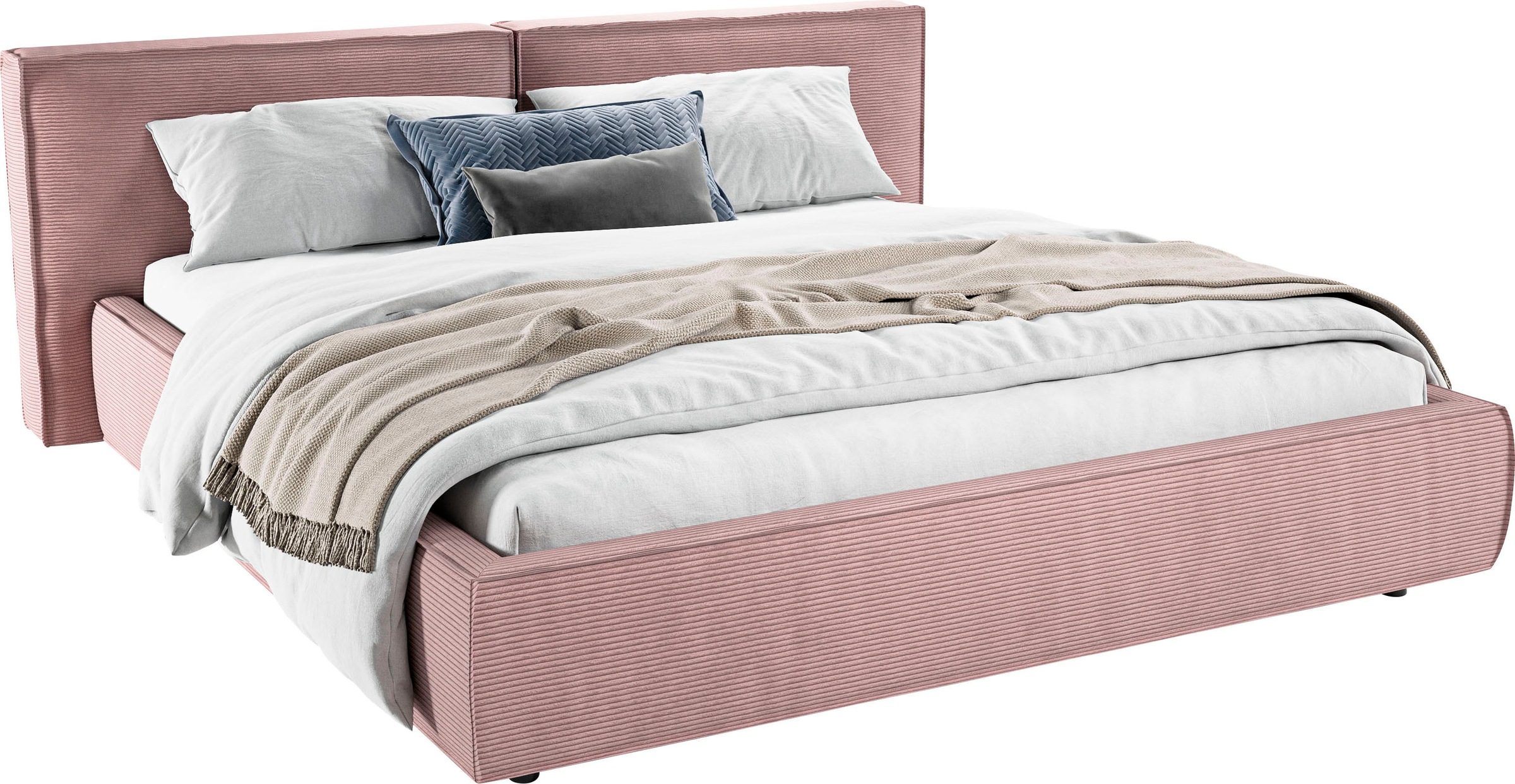 INOSIGN Polsterbett »Adrina mit Biesenoptik, Feincord und Luxus-Microfaser«, bis 280kg, auch in Überlänge 220 cm, 4 Breiten bis 200cm