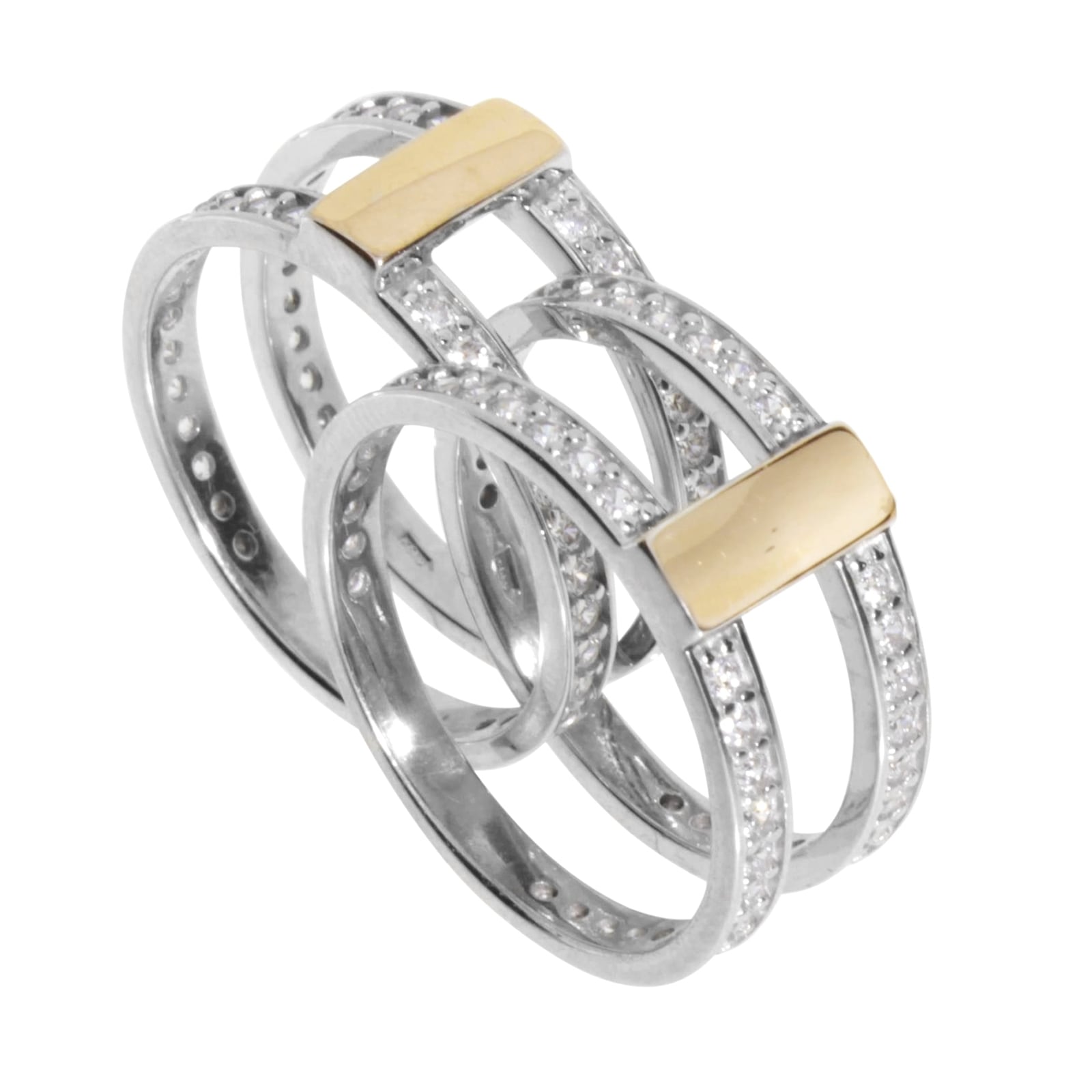 OSTSEE-SCHMUCK Fingerring »- Sunny Exklusiv - Silber 925/000 & Gold 585/000 - Zirkonia«