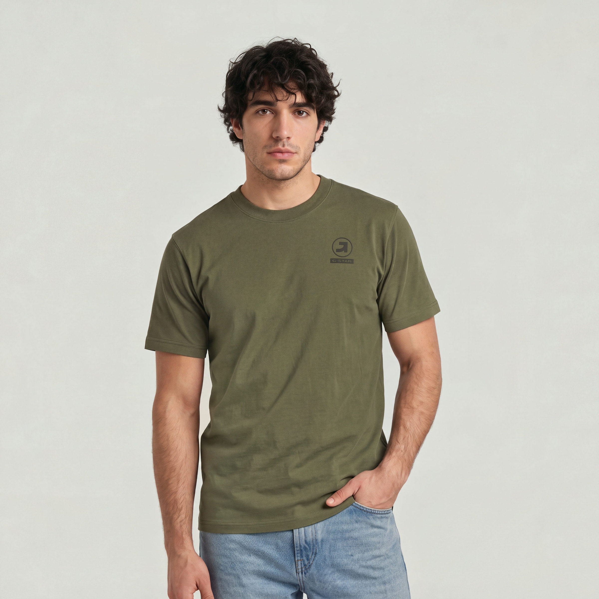 G-STAR T-Shirt »Logo r tee« in Baumwollqualität, Regular Fit