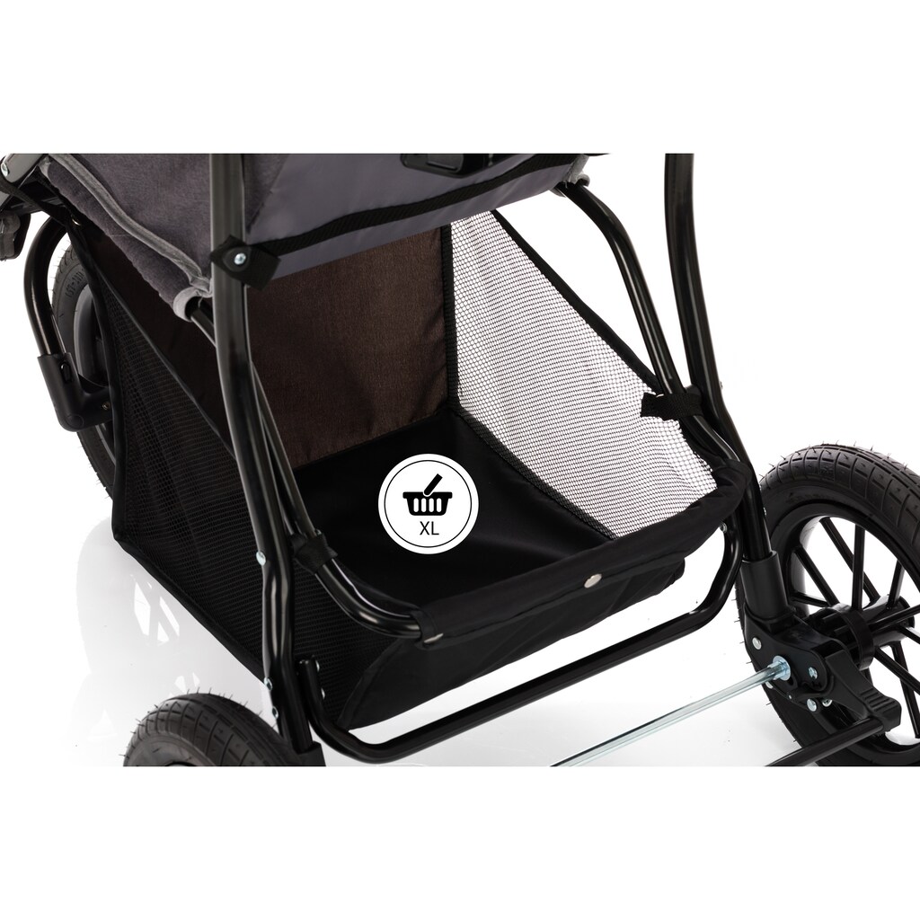 Fillikid Sport-Kinderwagen »Jogger, dunkelgrau melange«, 15 kg