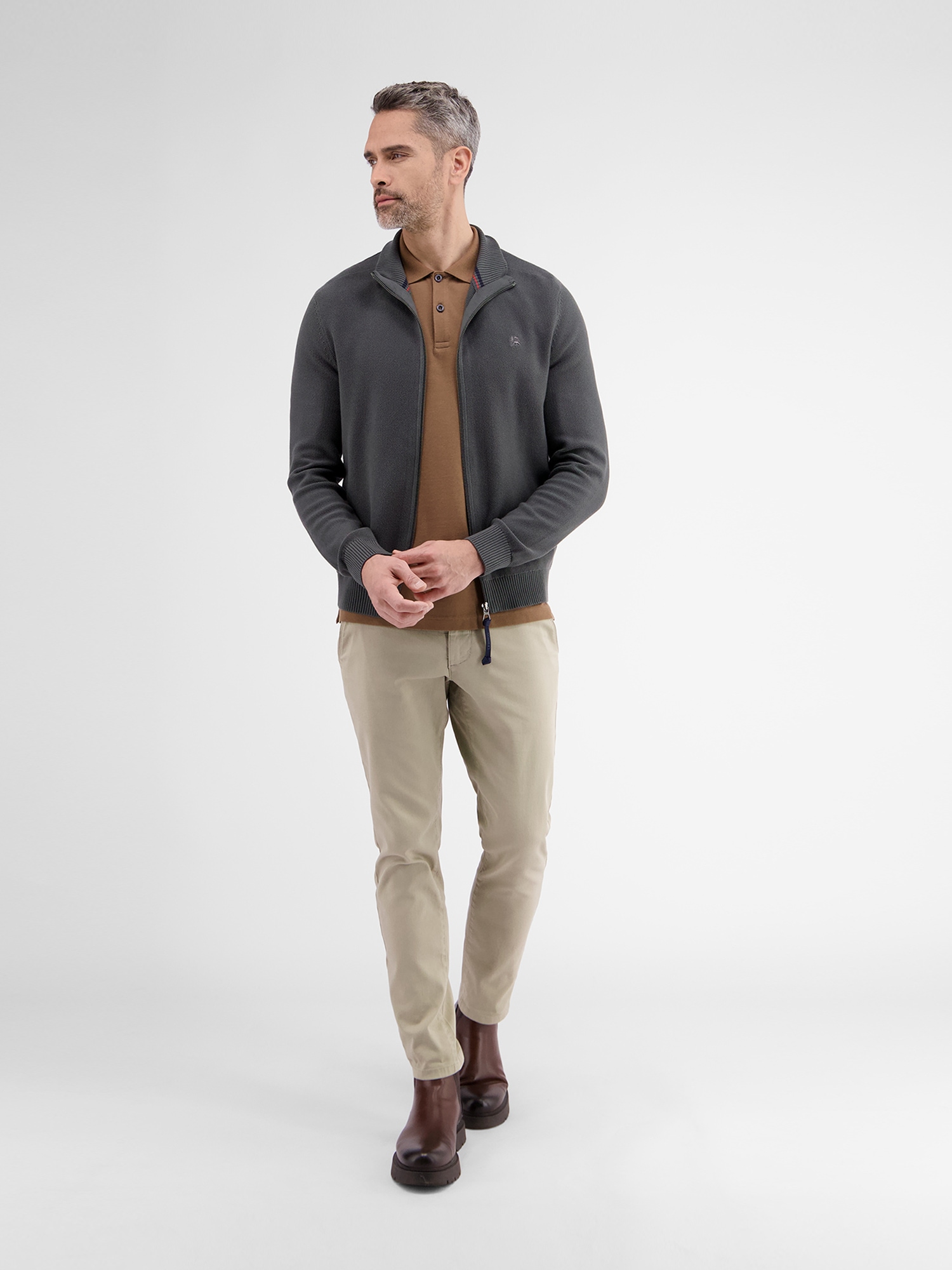 LERROS Strickjacke »LERROS Leichte Strickjacke für Herren mit schmaler Rippstruktur«