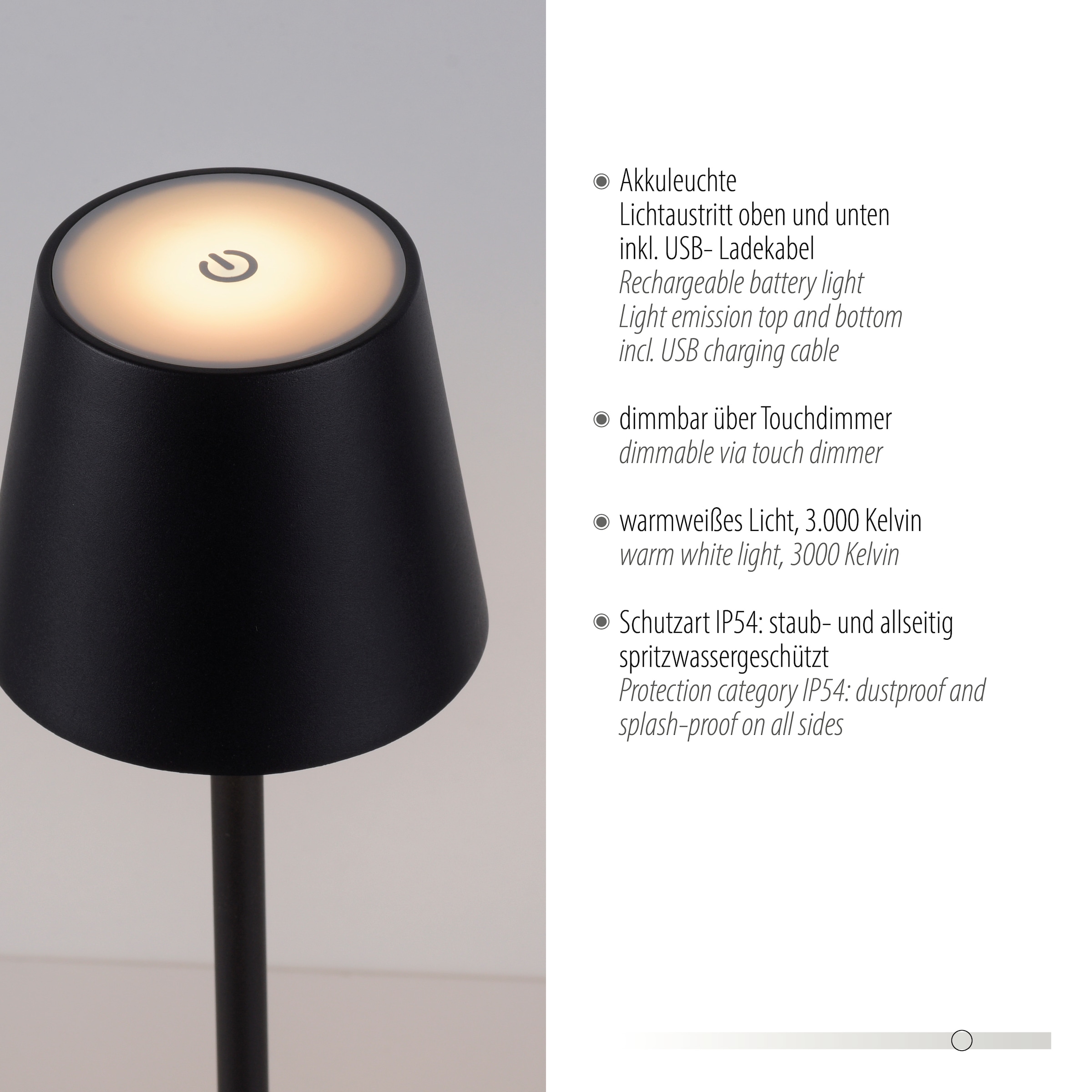JUST LIGHT Stehlampe »EURIA«, 1 flammig, Leuchtmittel LED-Modul | LED fest integriert, Akkuleuchte