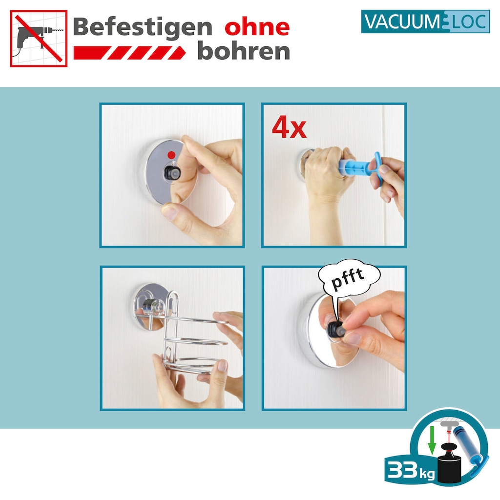 WENKO Badaccessoire-Set »Vacuum-Loc Quadro«, (Set, 2 tlg.)