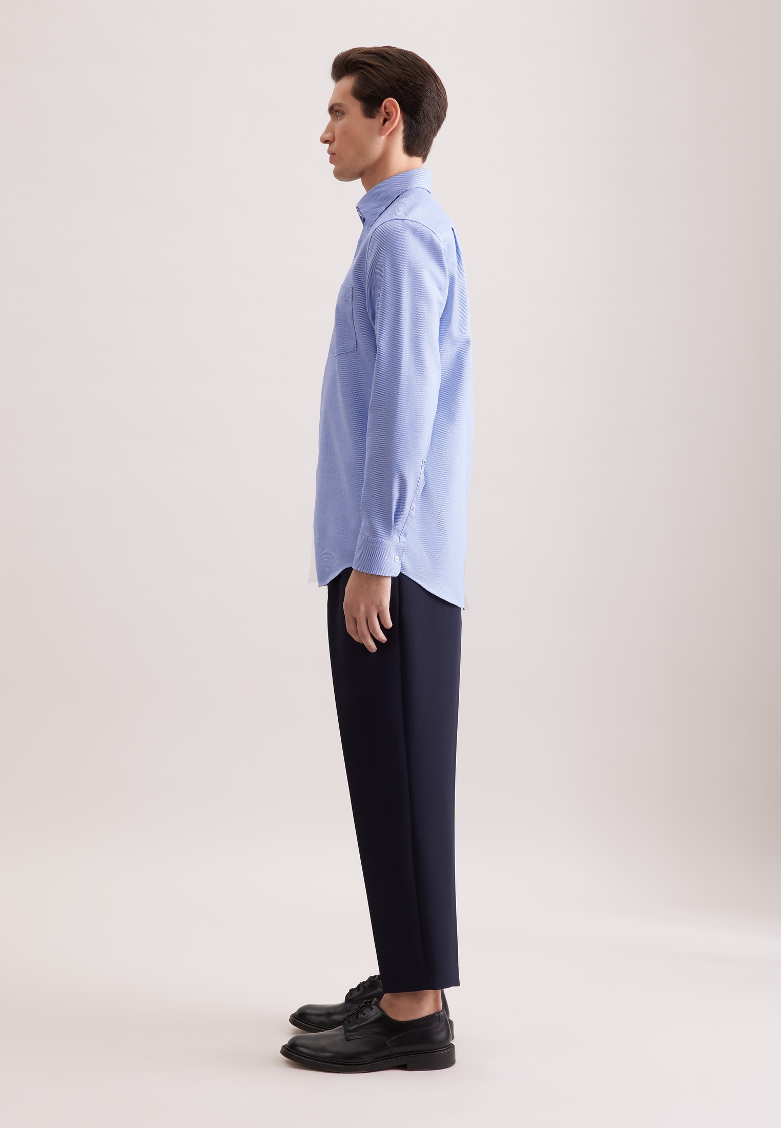 seidensticker Businesshemd »Schwarze Rose« Regular 1/1 Covered-Button-Down-Kragen Struktur