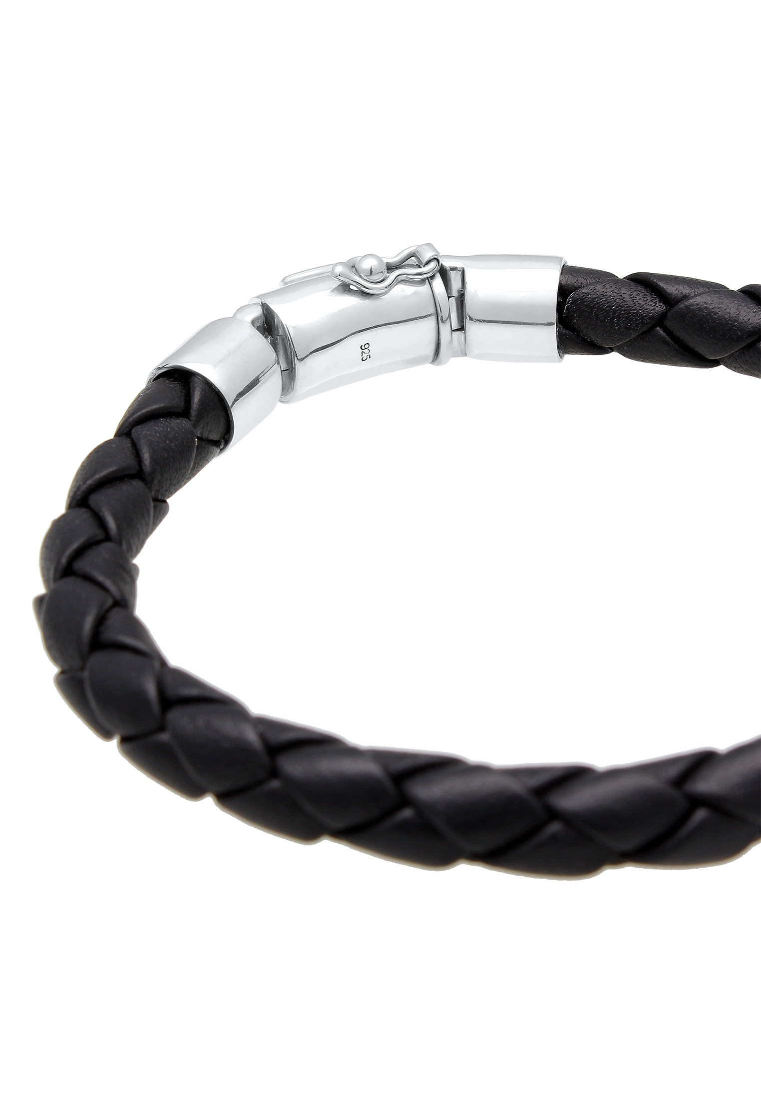 Kuzzoi Lederarmband »Armband Herren Lederarmband Kastenverschluss 925 Silber«