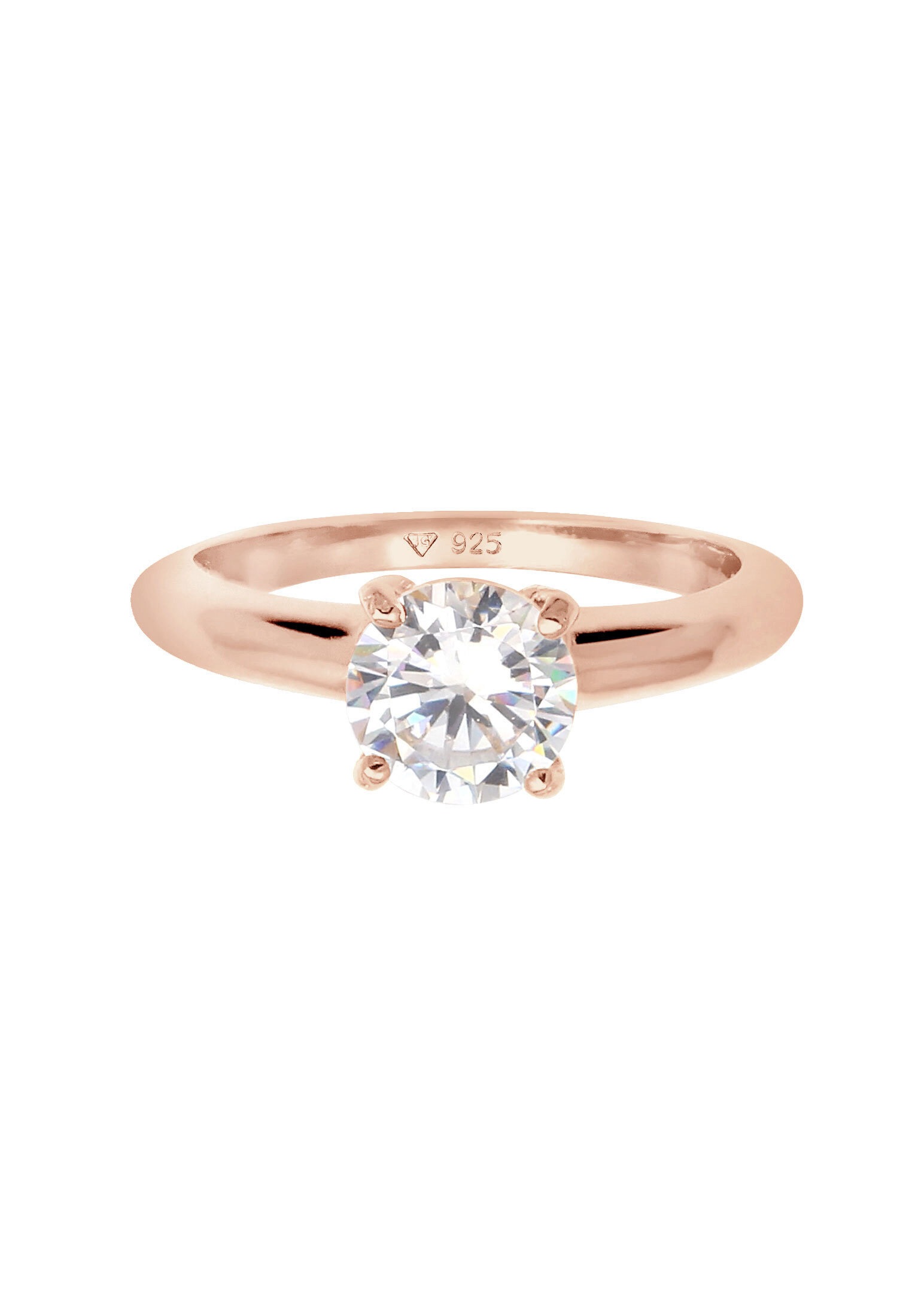 Elli Silberring »Ring Solitär Klassisch Zirkonia Verlobung 925 Silber«