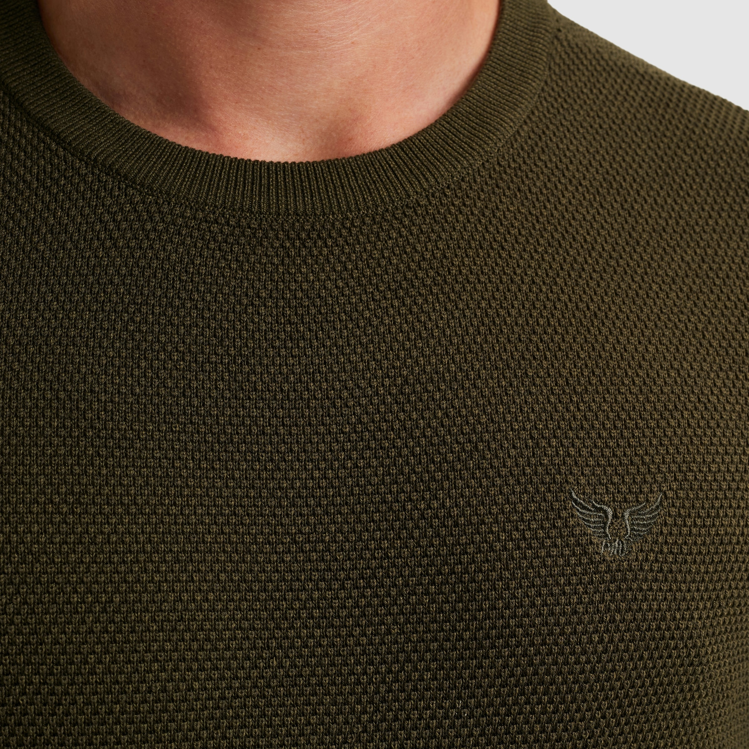 PME LEGEND Rundhalspullover, mit Logo Stickerei