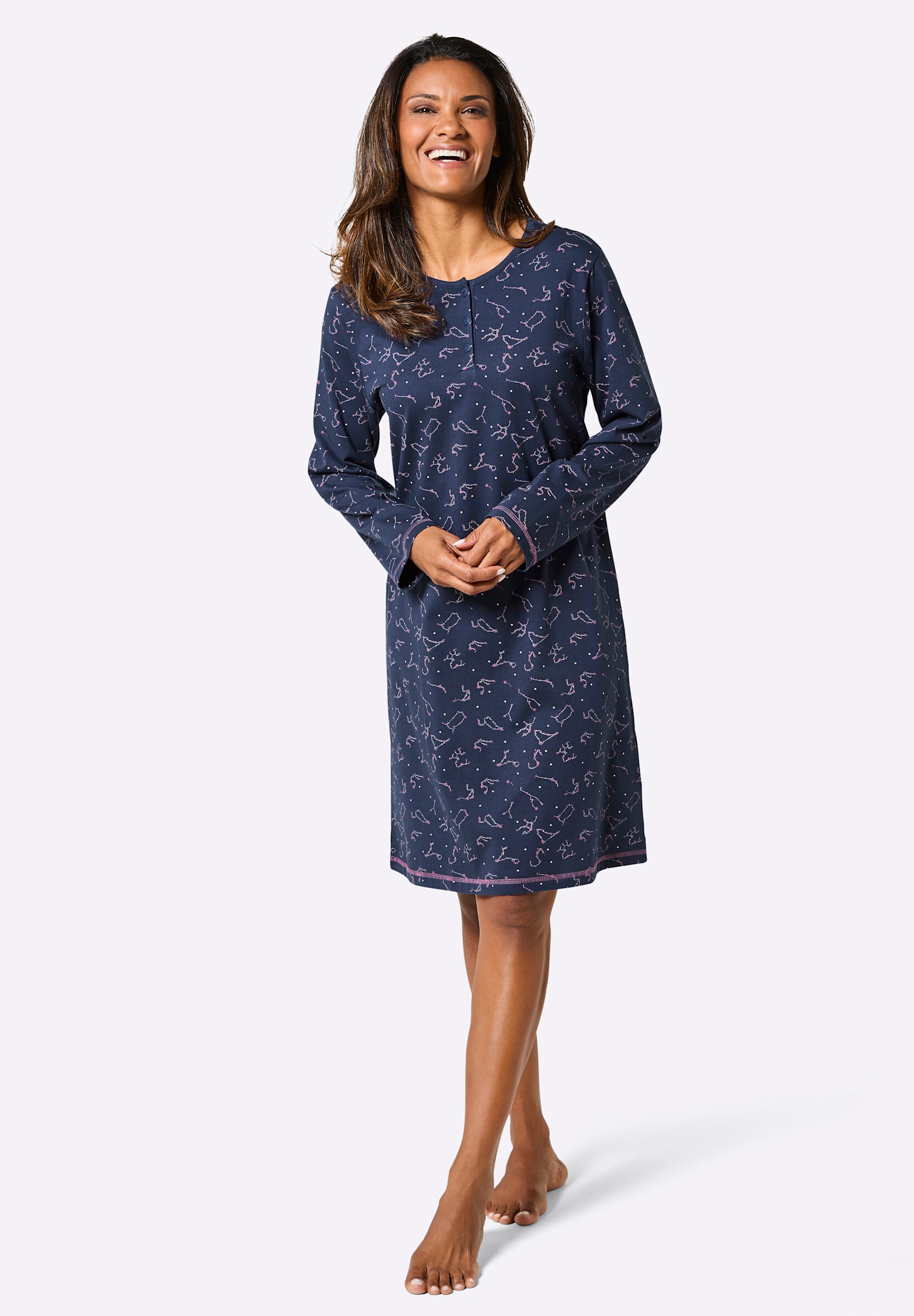 comtessa Pyjama »Nachthemd Nachthemd mit Sternbild-Motiven« 1 Stk.