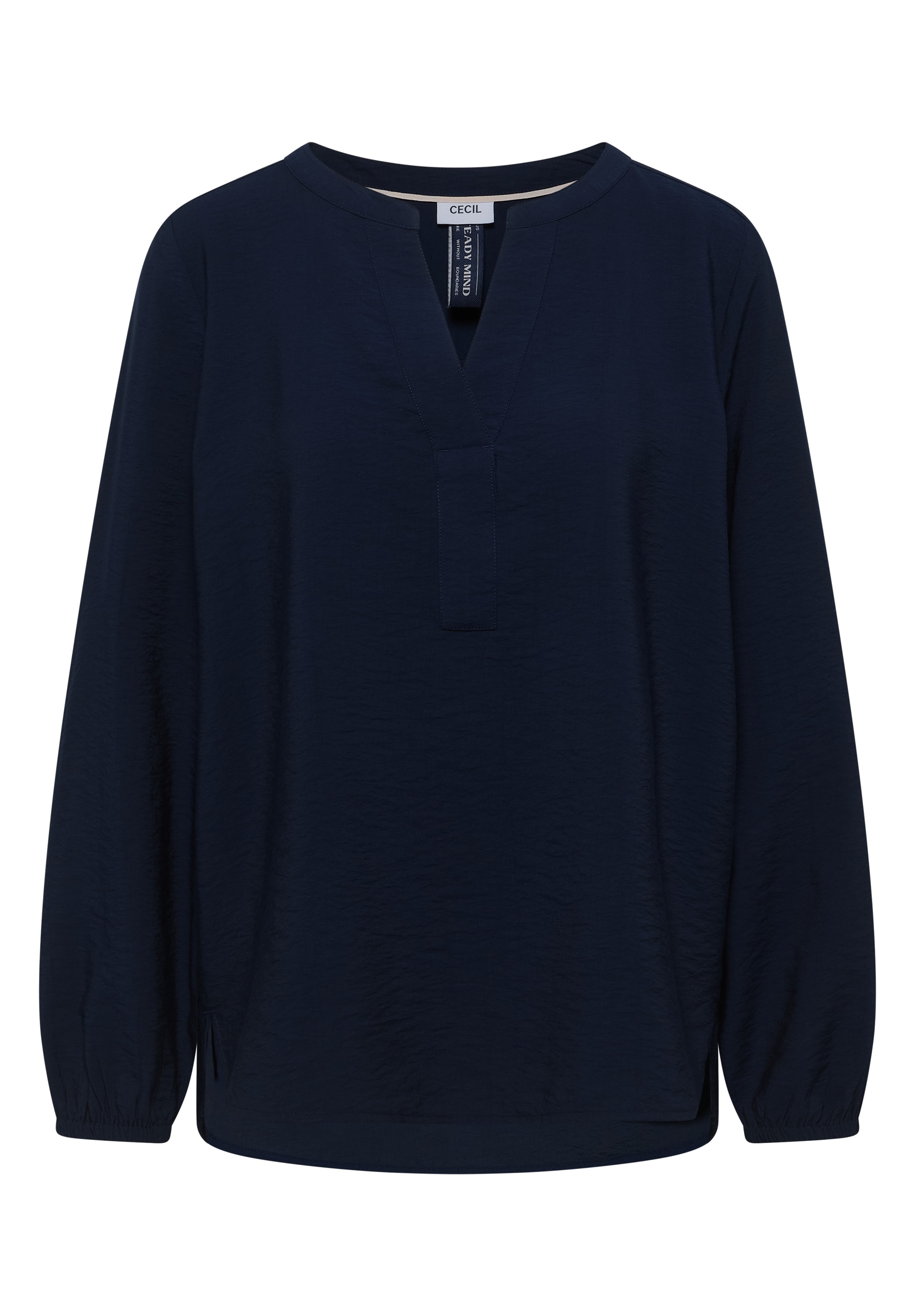 Cecil Langarmbluse Splitneck und aus Viskose