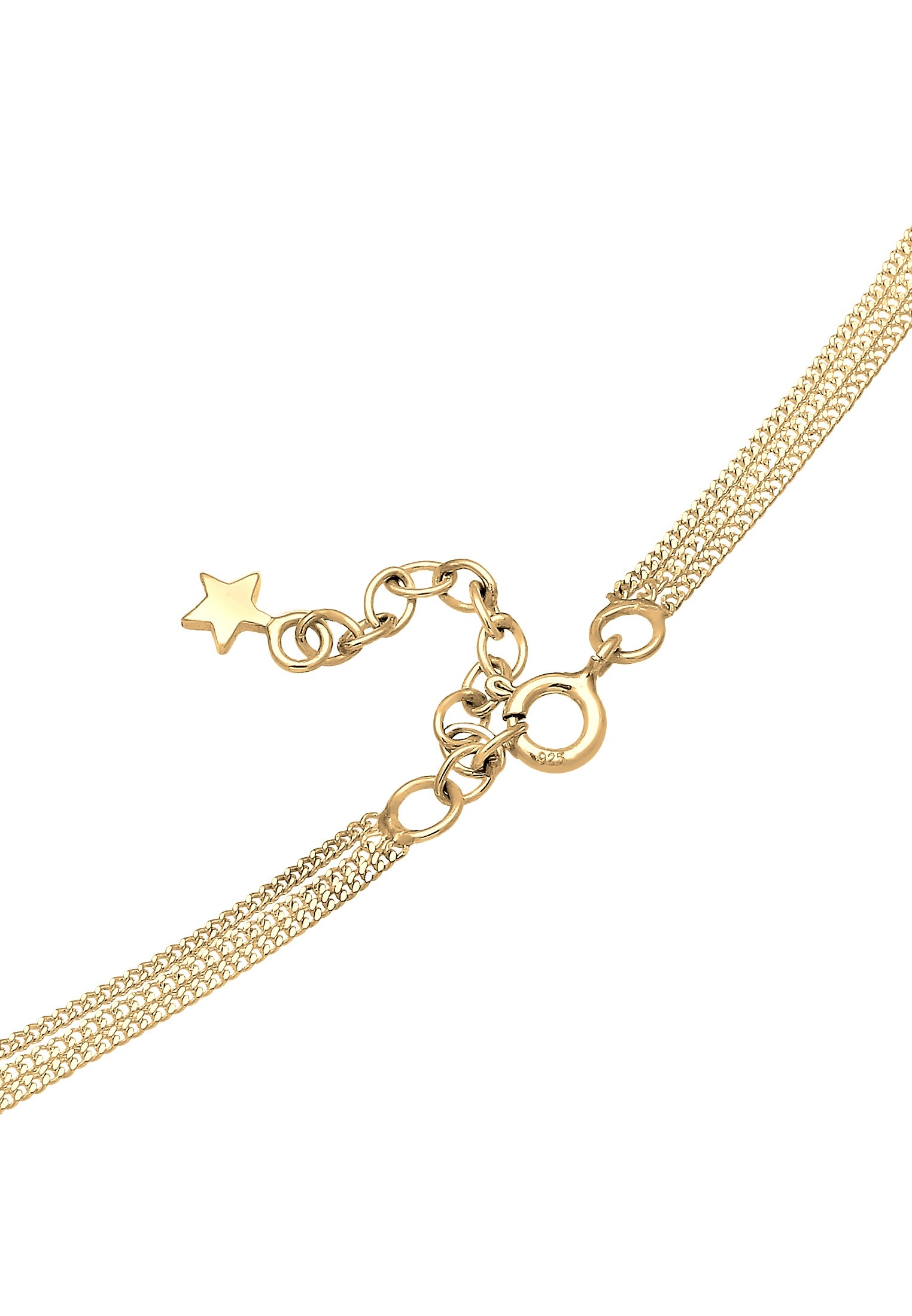 Elli Silberkette »Halskette Layer Mond Stern Kristalle 925 Silber«