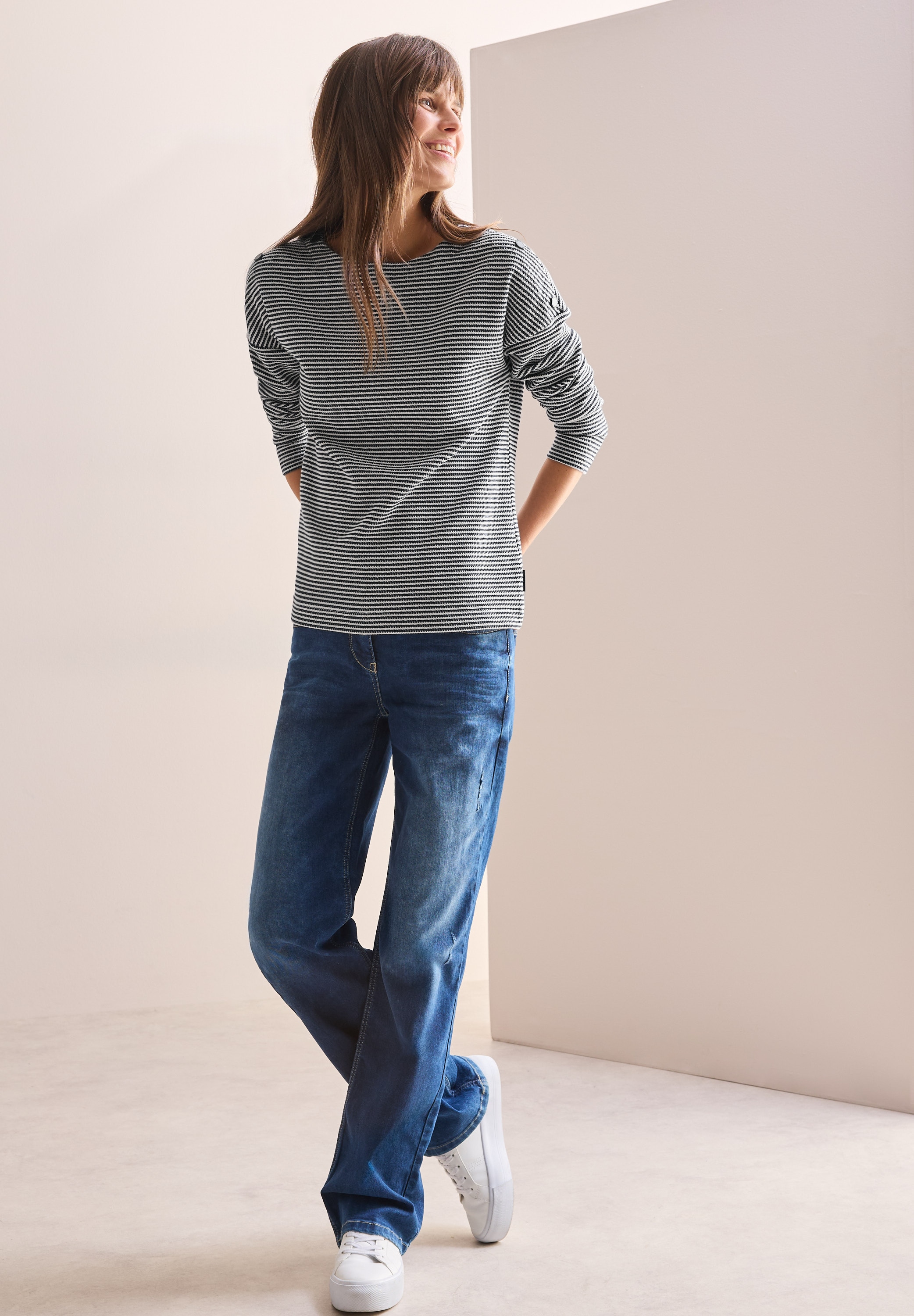 Cecil Langarmshirt, mit Streifenmuster