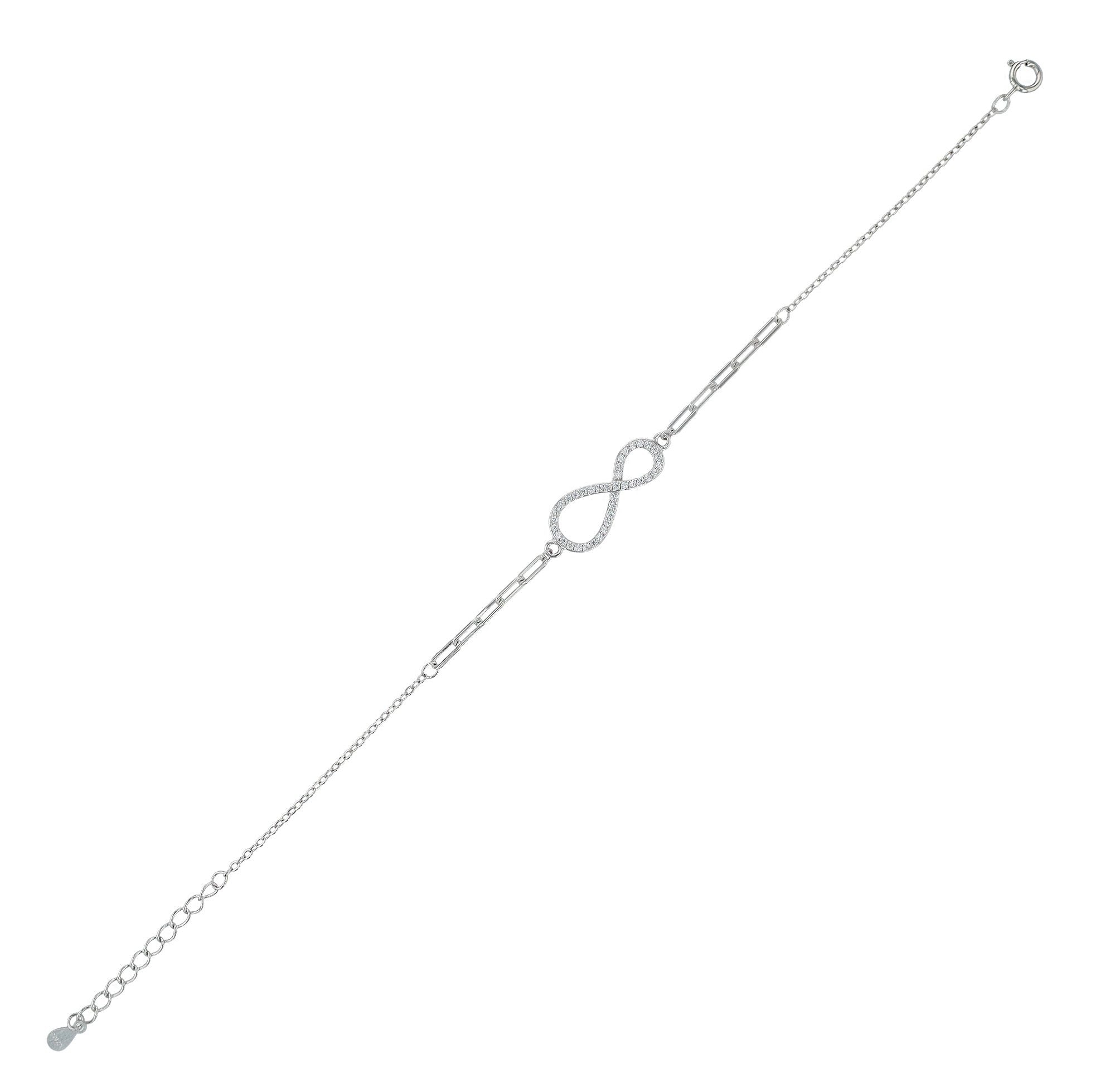 Adelia´s Armband »Damen Armband ¿ Unendlichkeitszeichen aus 925 Silber mit Zirkonia 17+3 cm«