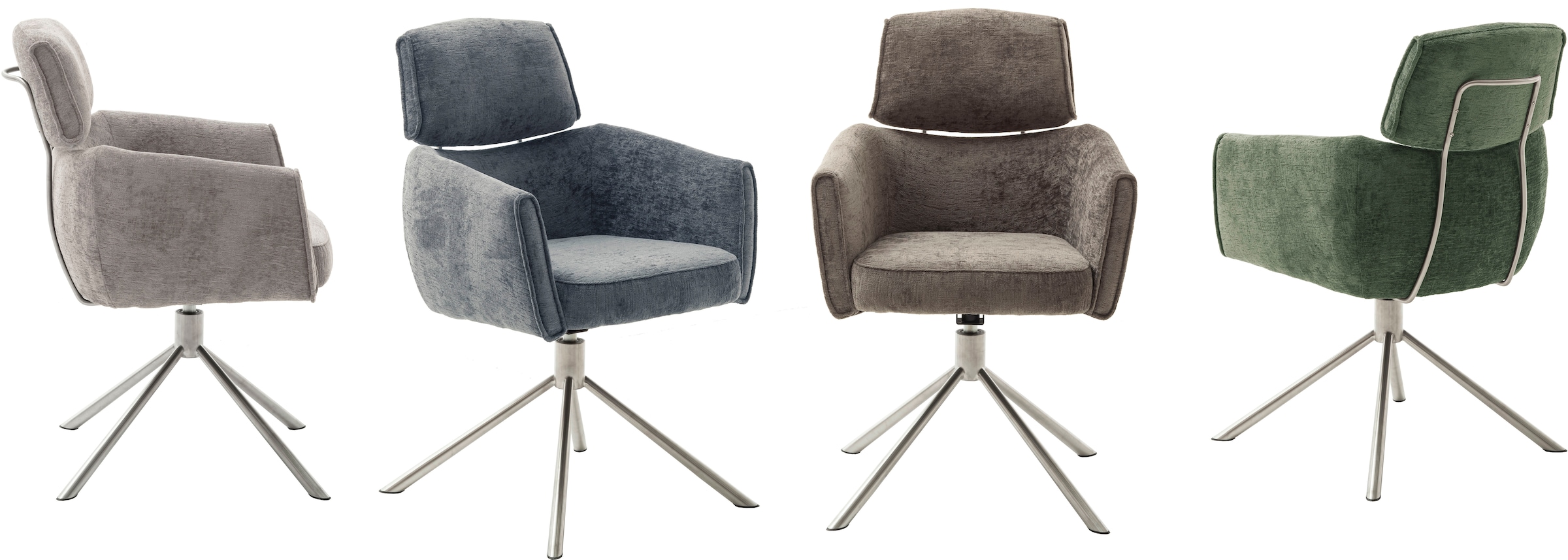 MCA furniture Esszimmerstuhl »QUEBEC«, (Set), 2 St., (2er-Set), 360° drehbar, Taschenfederkern, Sitzhöhe ca. 51 cm