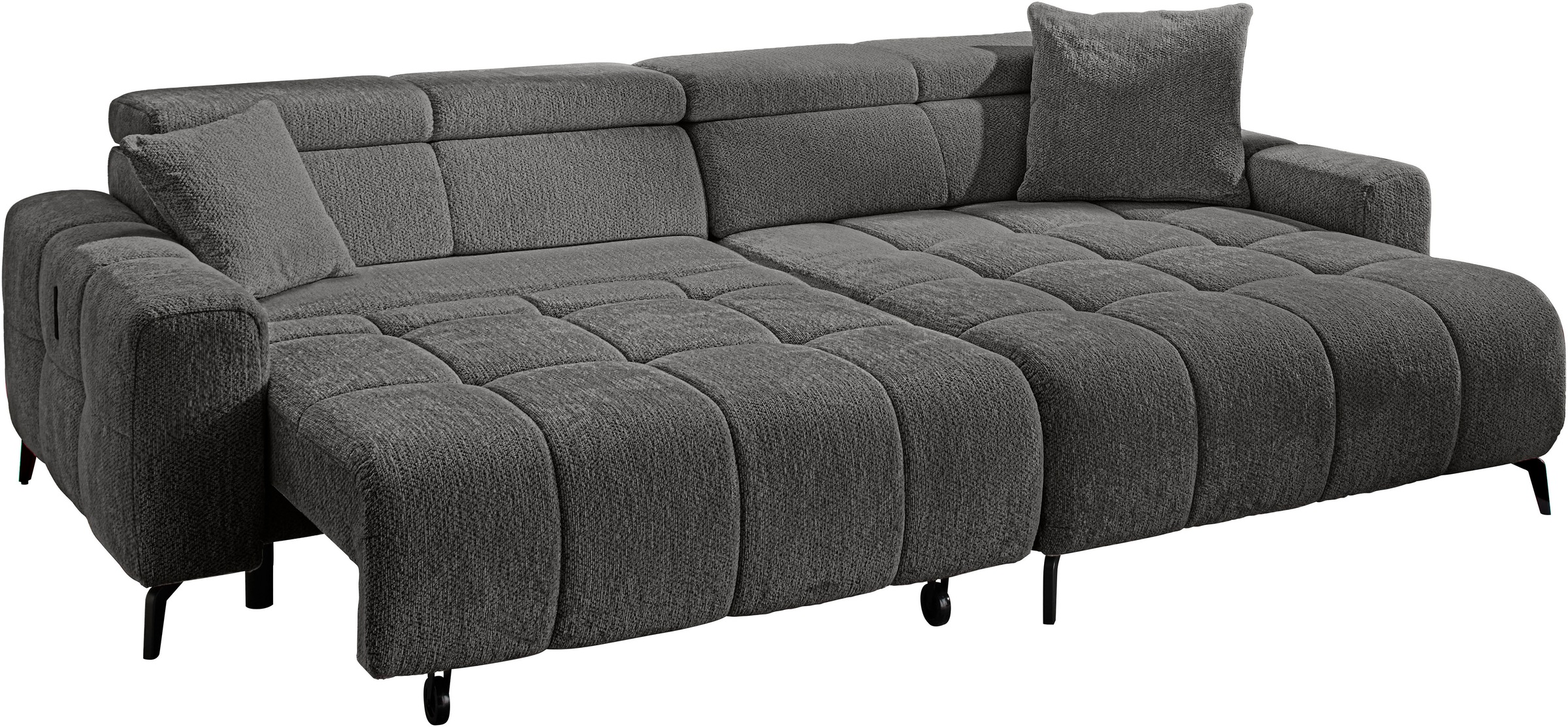 Jockenhöfer Gruppe Ecksofa »Racer, L-Form, B: 290cm, mit 60 cm elektrischer Sitztiefenverstellung« 140kg Belastbarkeit je Sitz, verstellbaren Kopfstützen, USB-Ports