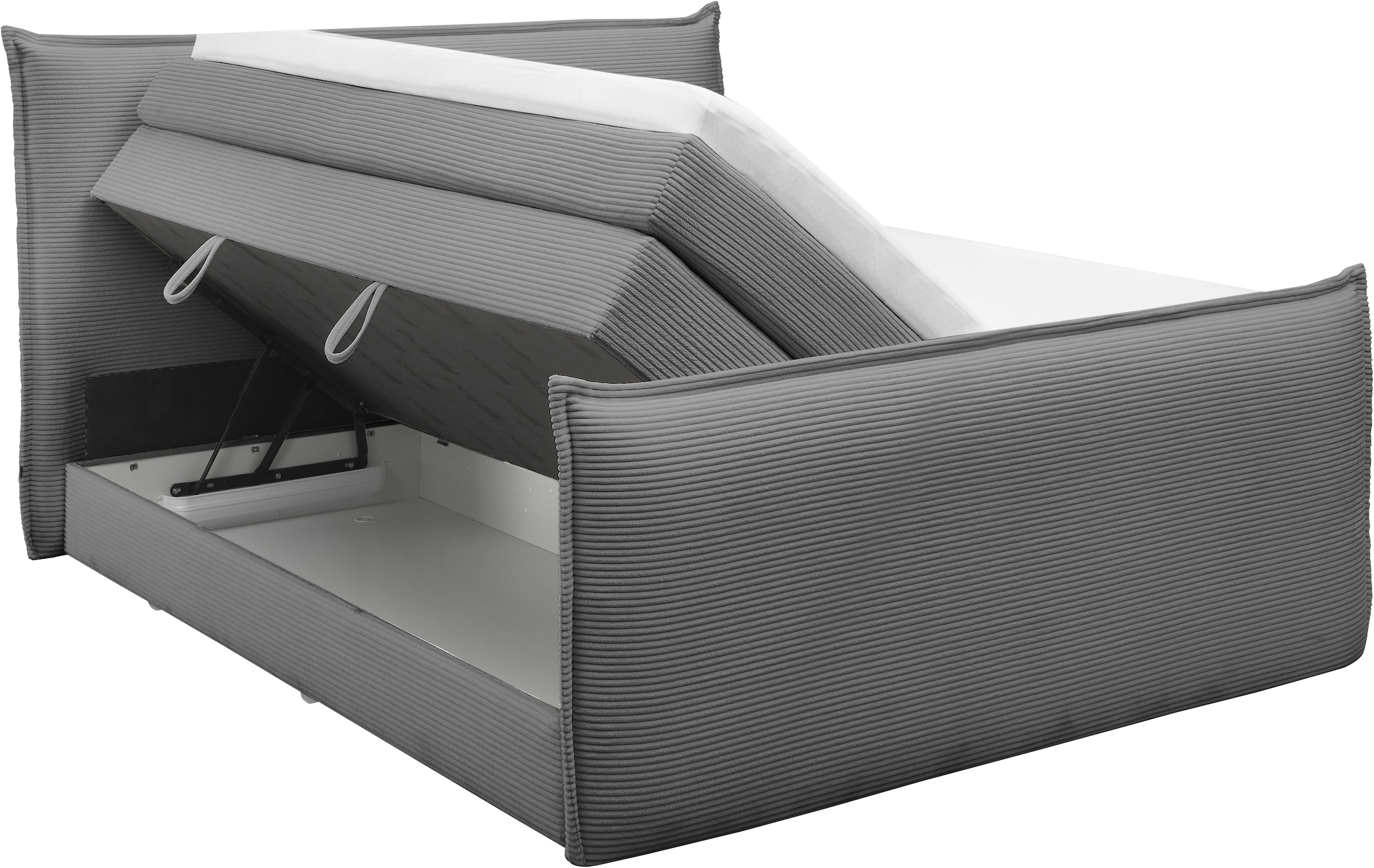 set one by Musterring Boxspringbett »Florida« in modernem Cord-Bezug, mit Bettkasten, in 3 Größen erhältlich