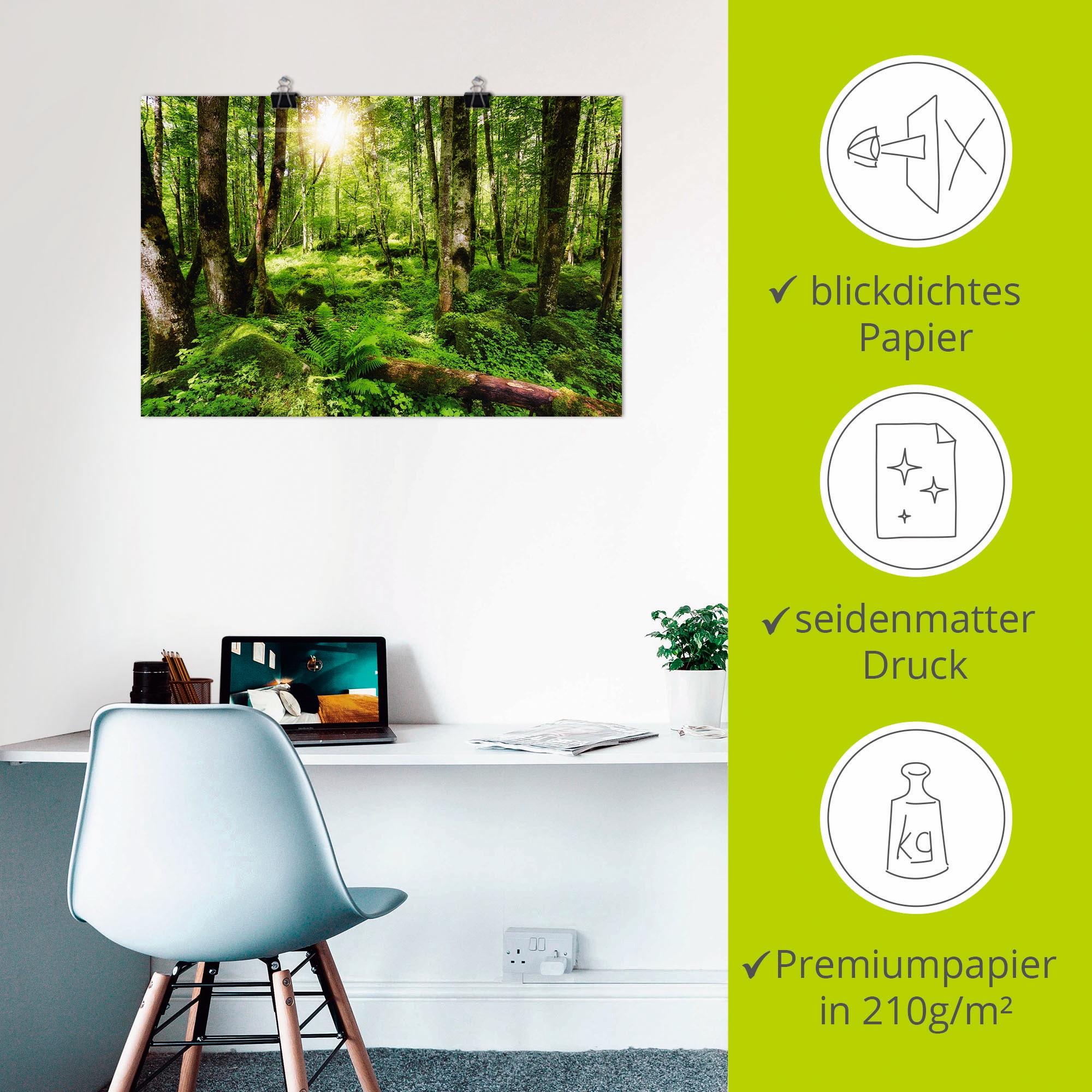 Artland Wandbild »Wald«, Wald, (1 St.), als Leinwandbild, Poster, Wandaufkleber in verschied. Größen