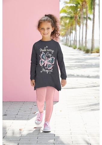 Longshirt & Leggings »für kleine Mädchen«, (Set, 2 tlg.), mit Glitzerdetails