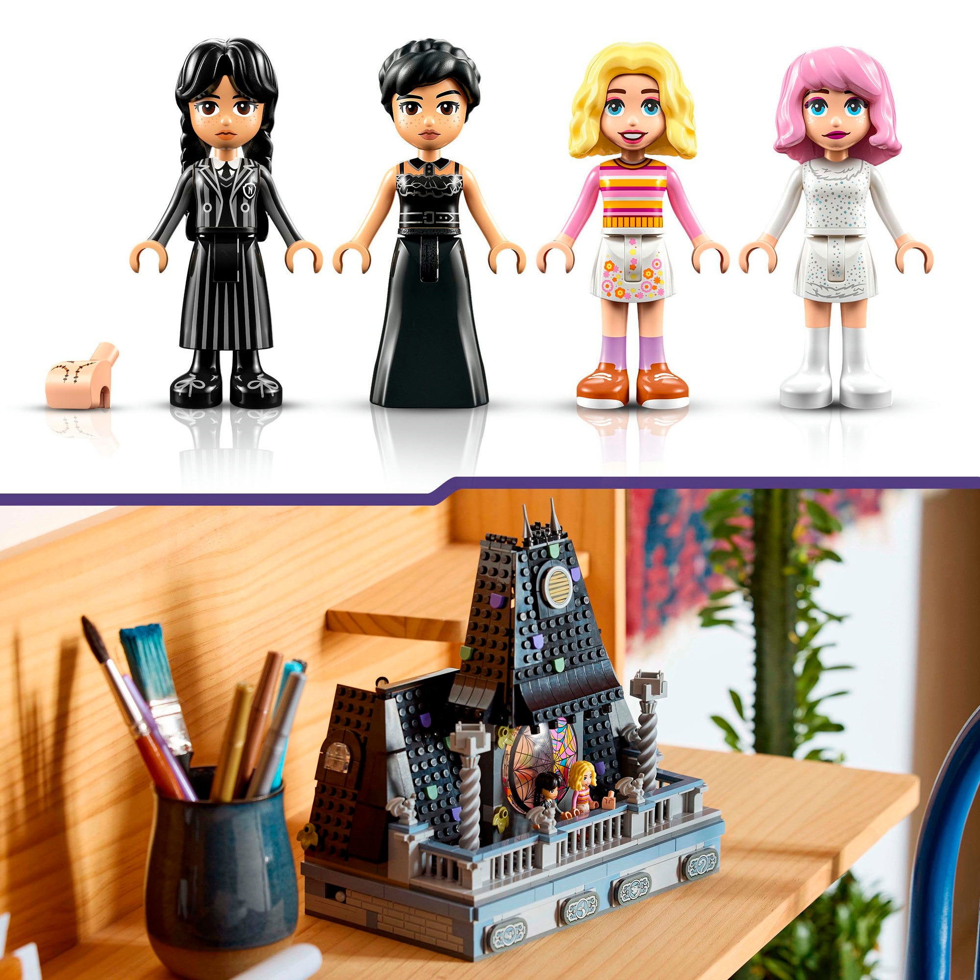 LEGO® Konstruktionsspielsteine »Wednesdays und Enids Zimmer im Studentenwohnheim (76781)«, (750 St.), LEGO Wednesday; Made in Europe