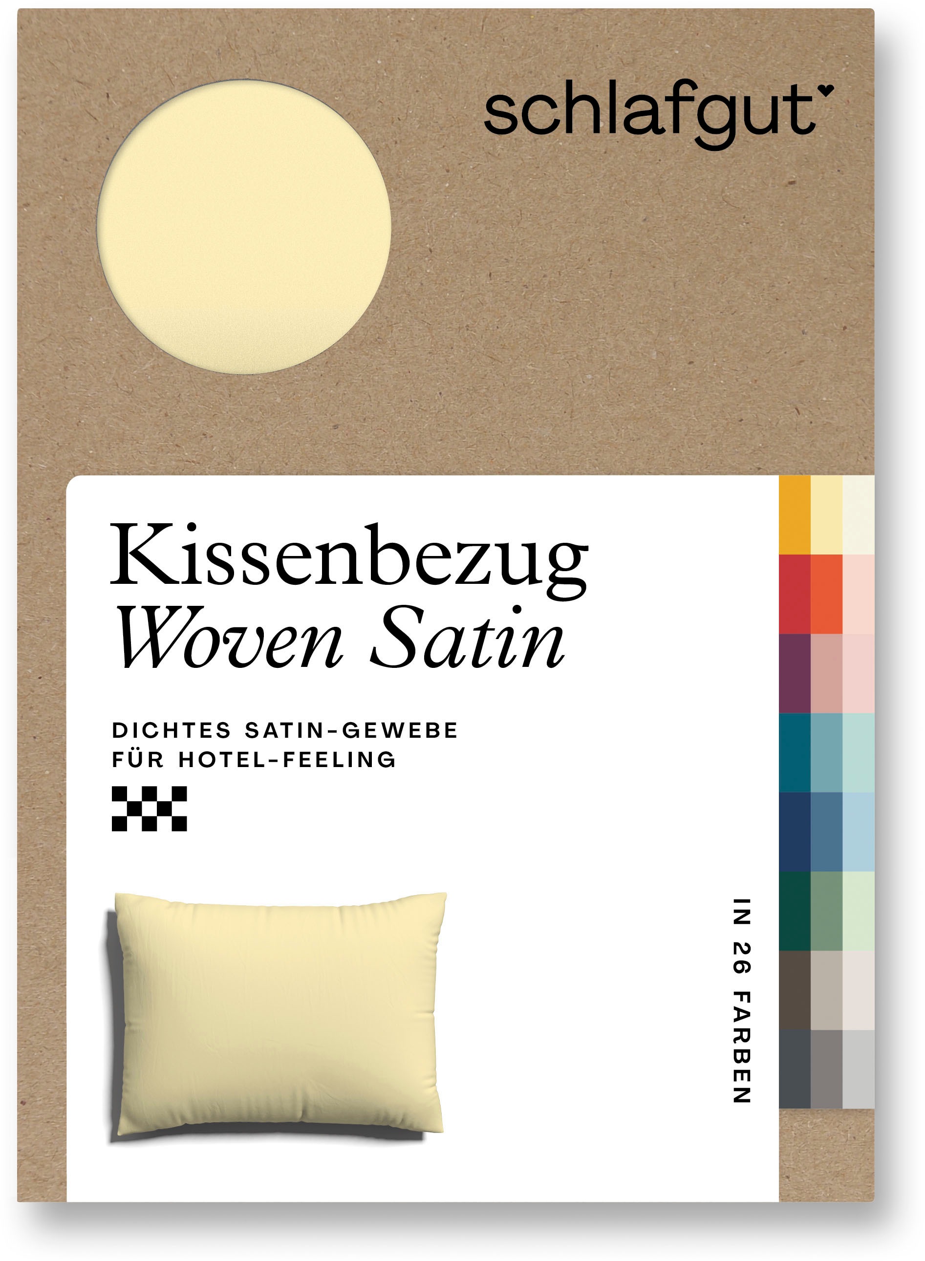 Schlafgut Kissenbezug »Woven Satin aus Mako-Baumwolle, langlebig, pflegeleicht, dicht gewebt«, (1 St.), Kissenhülle mit Reißverschluss, passender Bettbezug erhältlich