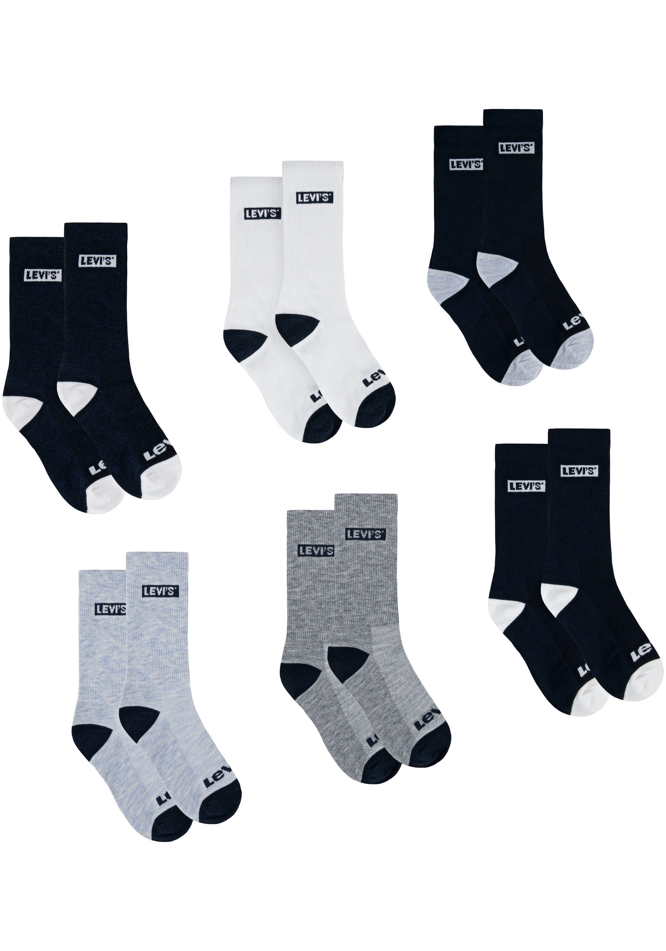 Levi's® Kids Socken »LHN BOX TAB HIGH CUT 6PK«, (6 Paar), UNISEX