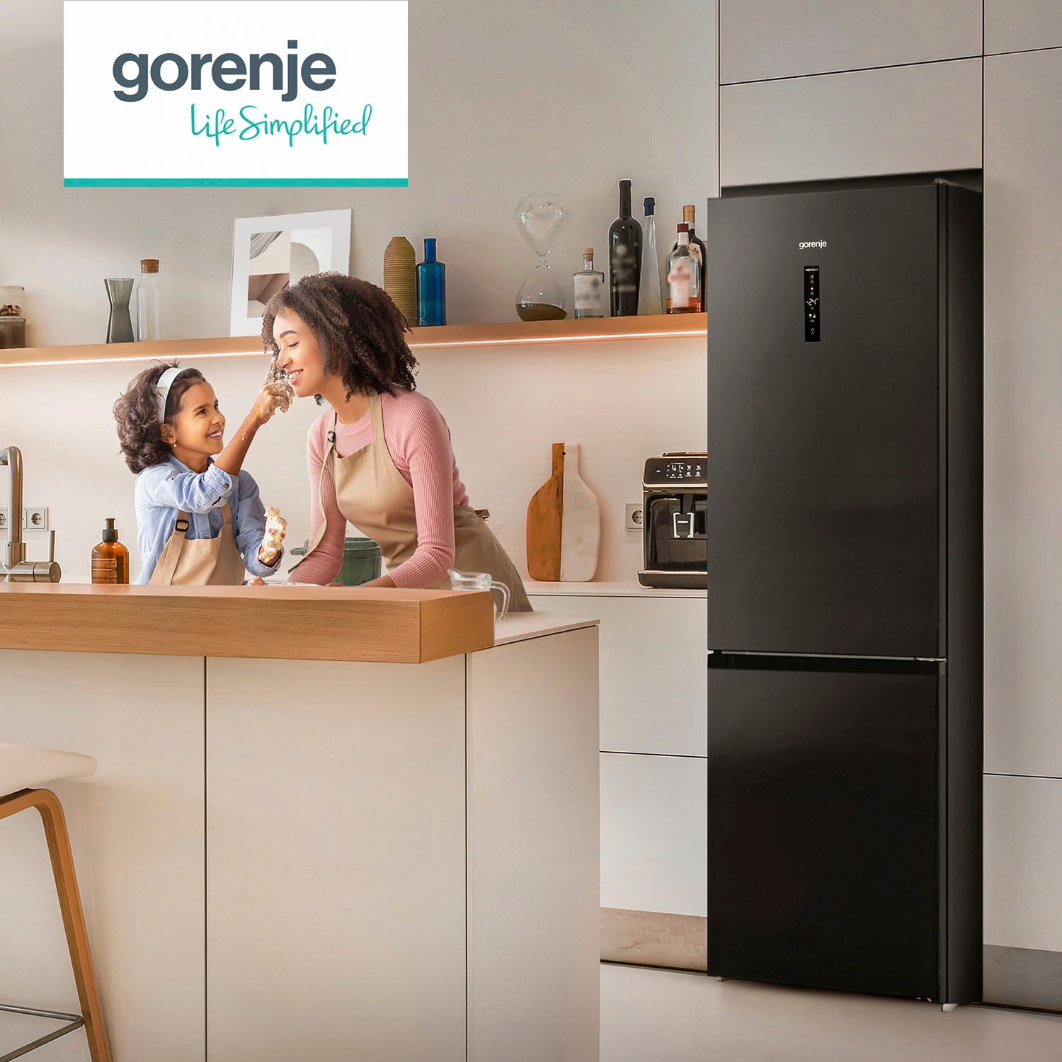 GORENJE Kühl-/Gefrierkombination »NK89C0D«, NK89C0DBK, 200 cm hoch, 60 cm breit