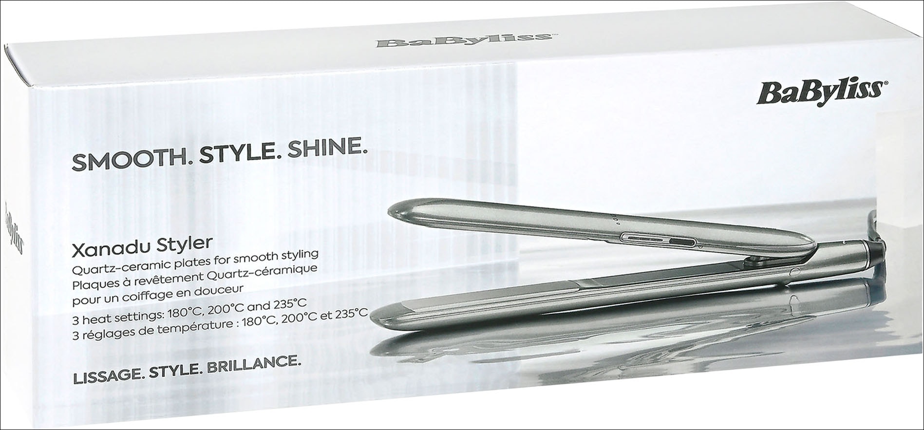 BaByliss Glätteisen »Xanadu Glätteisen mit Quarz-Keramikbeschichtung, ST261E« Haarglätter mit 3 Temperaturstufen bis zu 235°C, LED-Anzeige