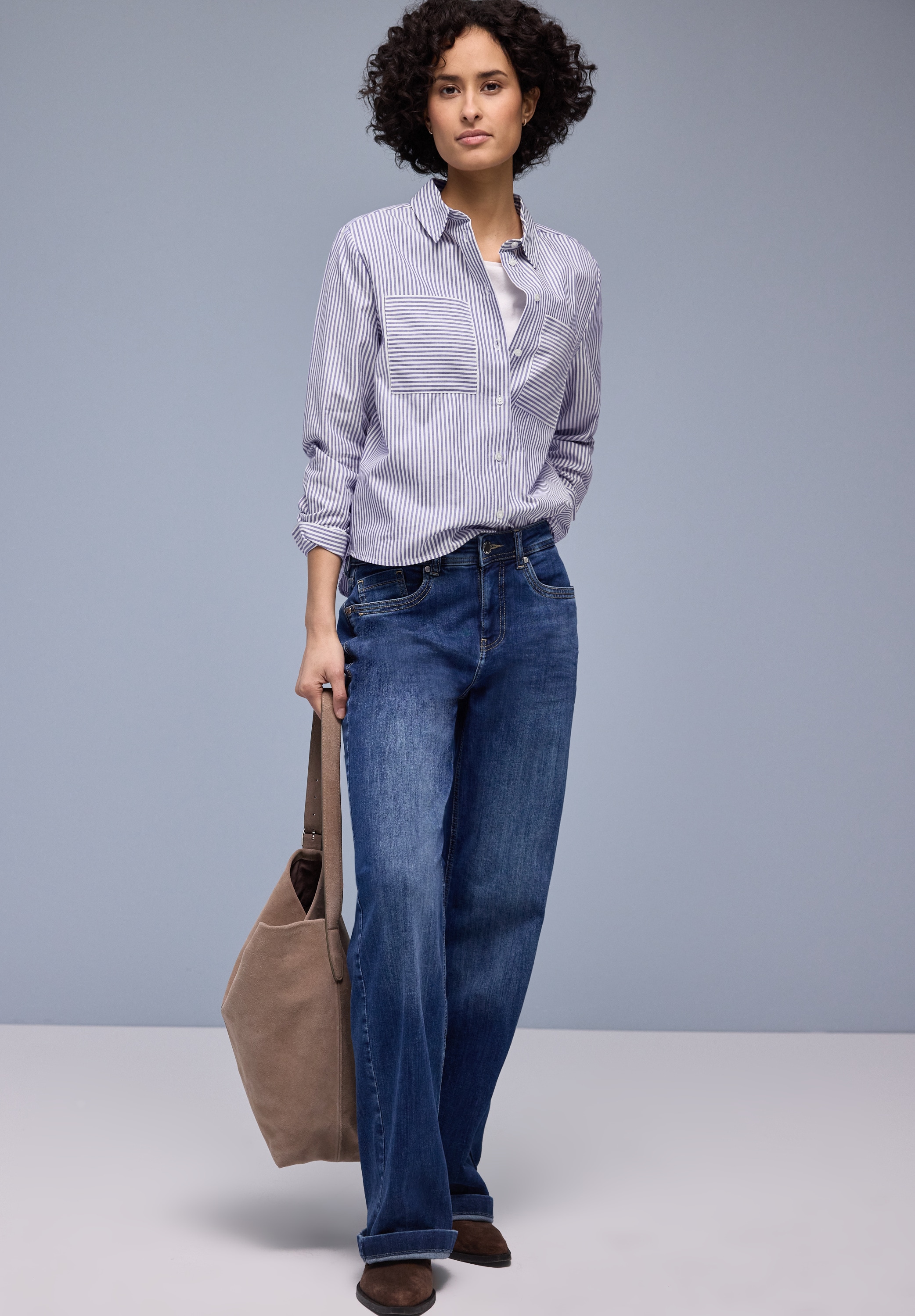 STREET ONE Hemdbluse mit Brust Taschen