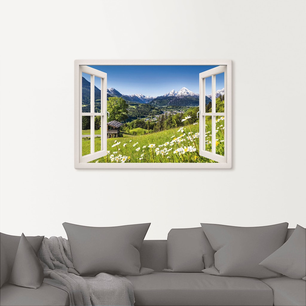 Artland Wandbild »Fensterblick Bayerischen Alpen«, Berge, (1 St.)