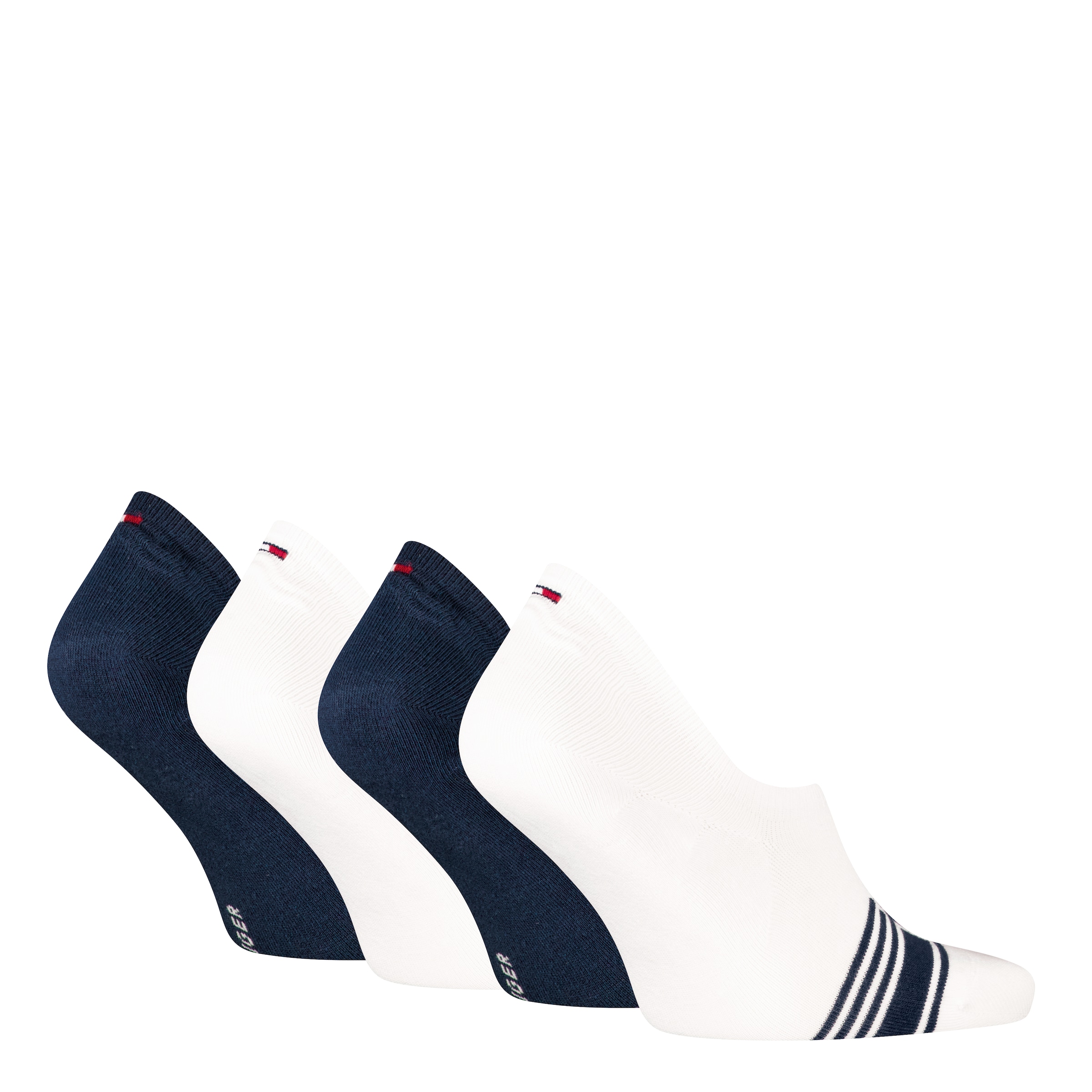 Tommy Hilfiger Socken »TH MEN FOOTIE HC 4P MONOGRAM STRIPE ECOM«, (4 Paar), mit diskretem Logoakzent