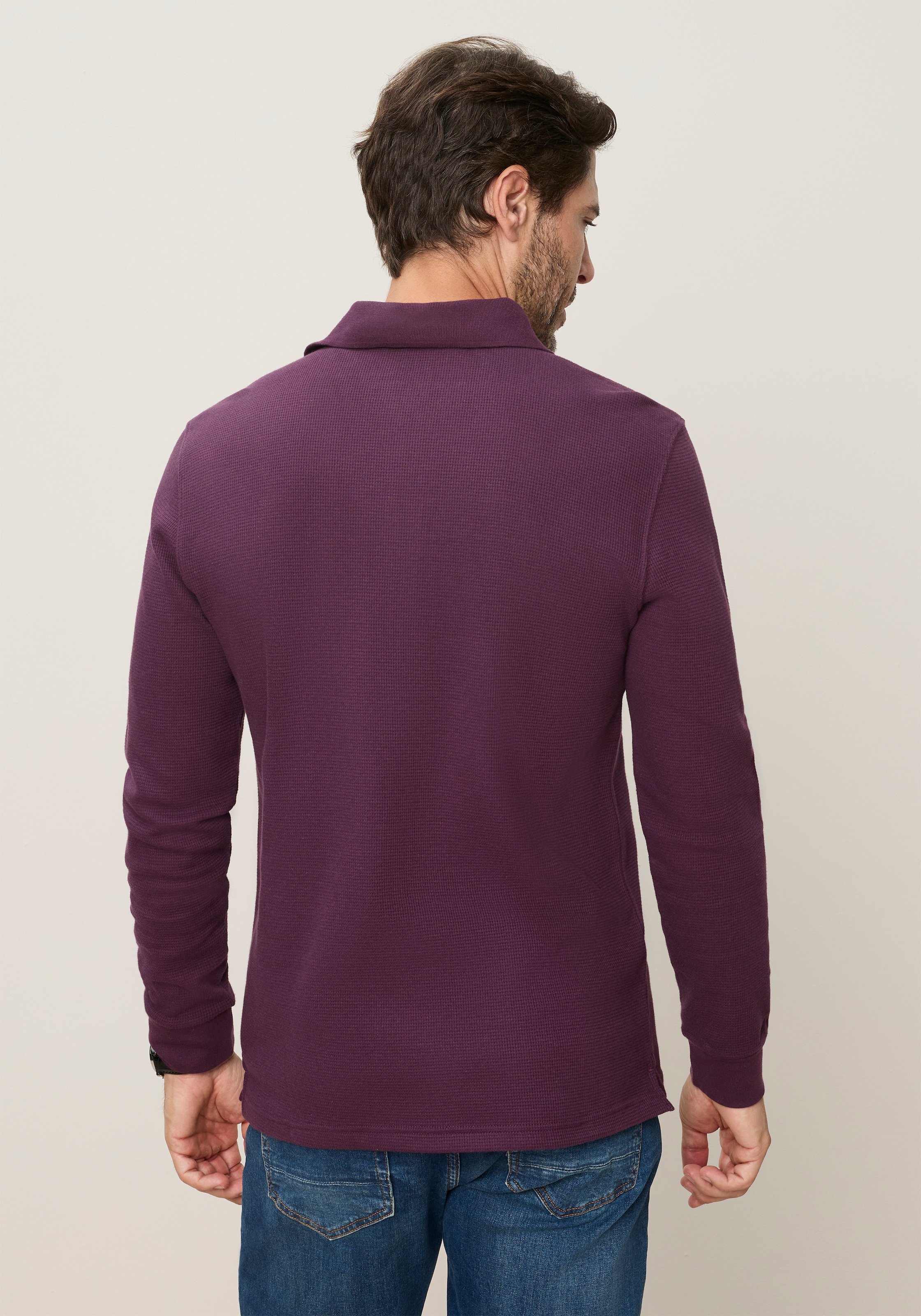 Man's World Poloshirt normale Passform, mit Langarm, klassischer Stil