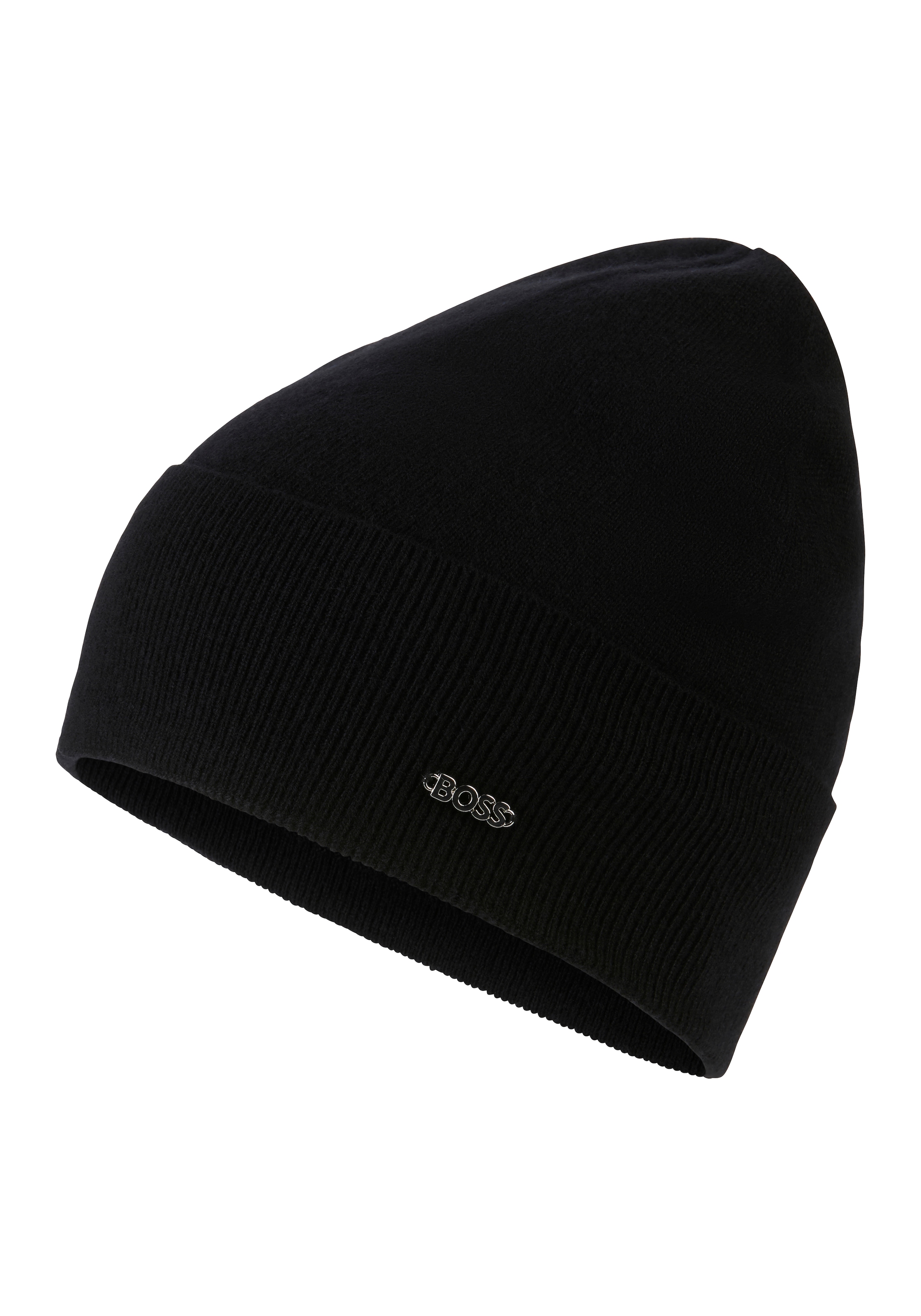BOSS Beanie »Lari_hat« mit Aufschlag in Rippoptik