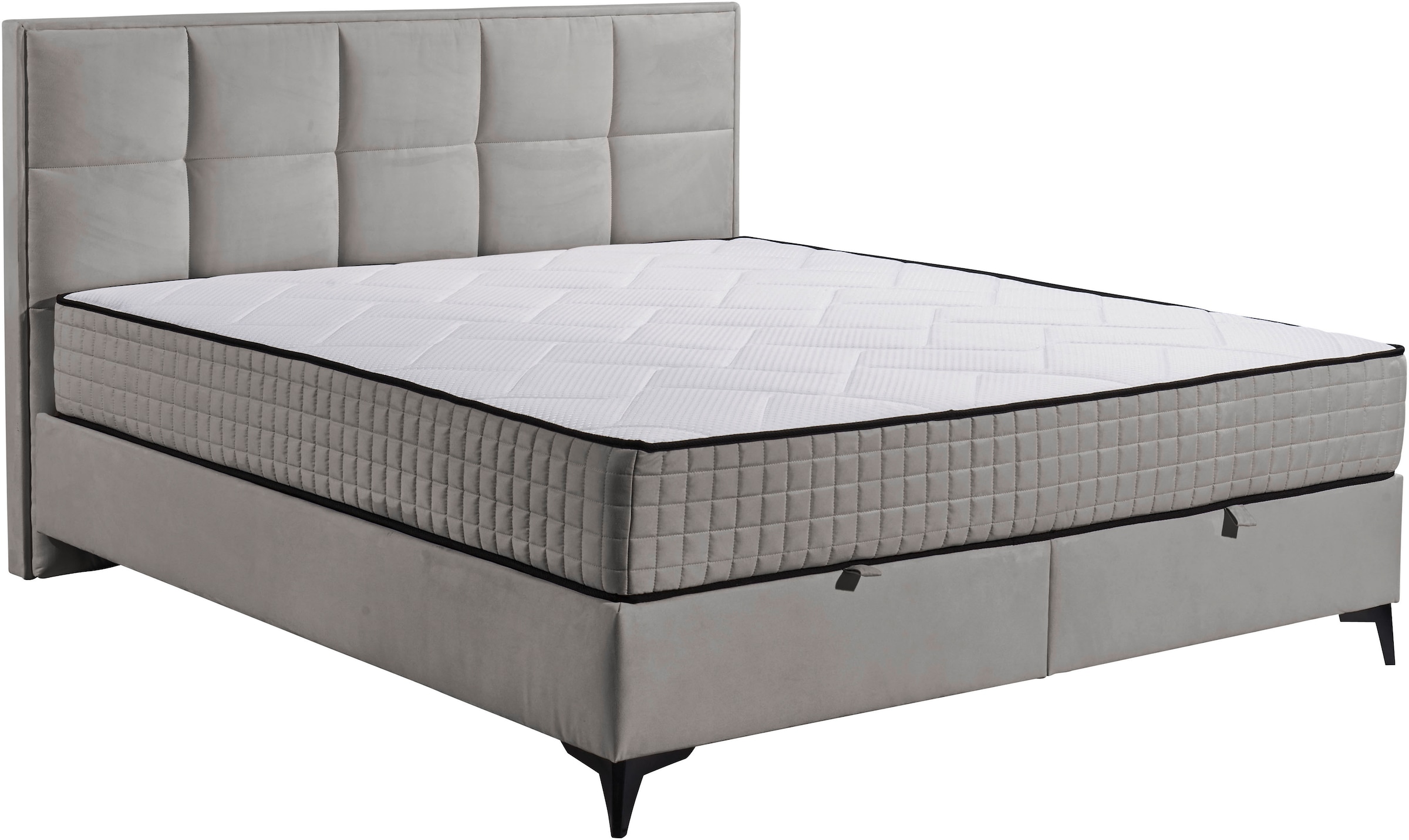 ED EXCITING DESIGN Boxbett »Monroe inkl. Bettkasten, erhältlich in den Breiten 160cm & 180cm«, Duo-Matratze - feste Seite mit Kokosmatte