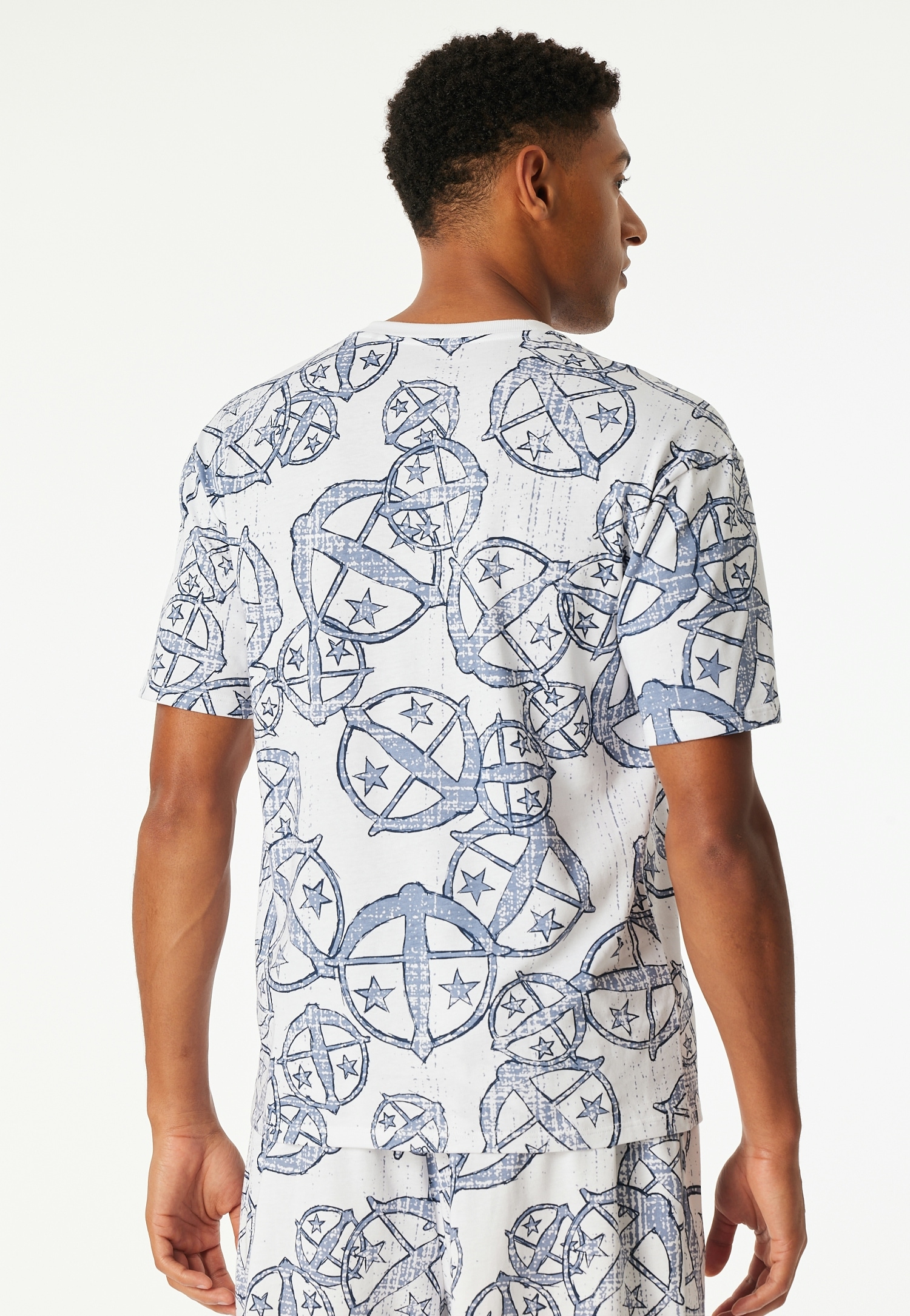 Schiesser Kurzarmshirt »Schiesser 150 Years« Rundhalsausschnitt, Baumwolle, Allover-Print