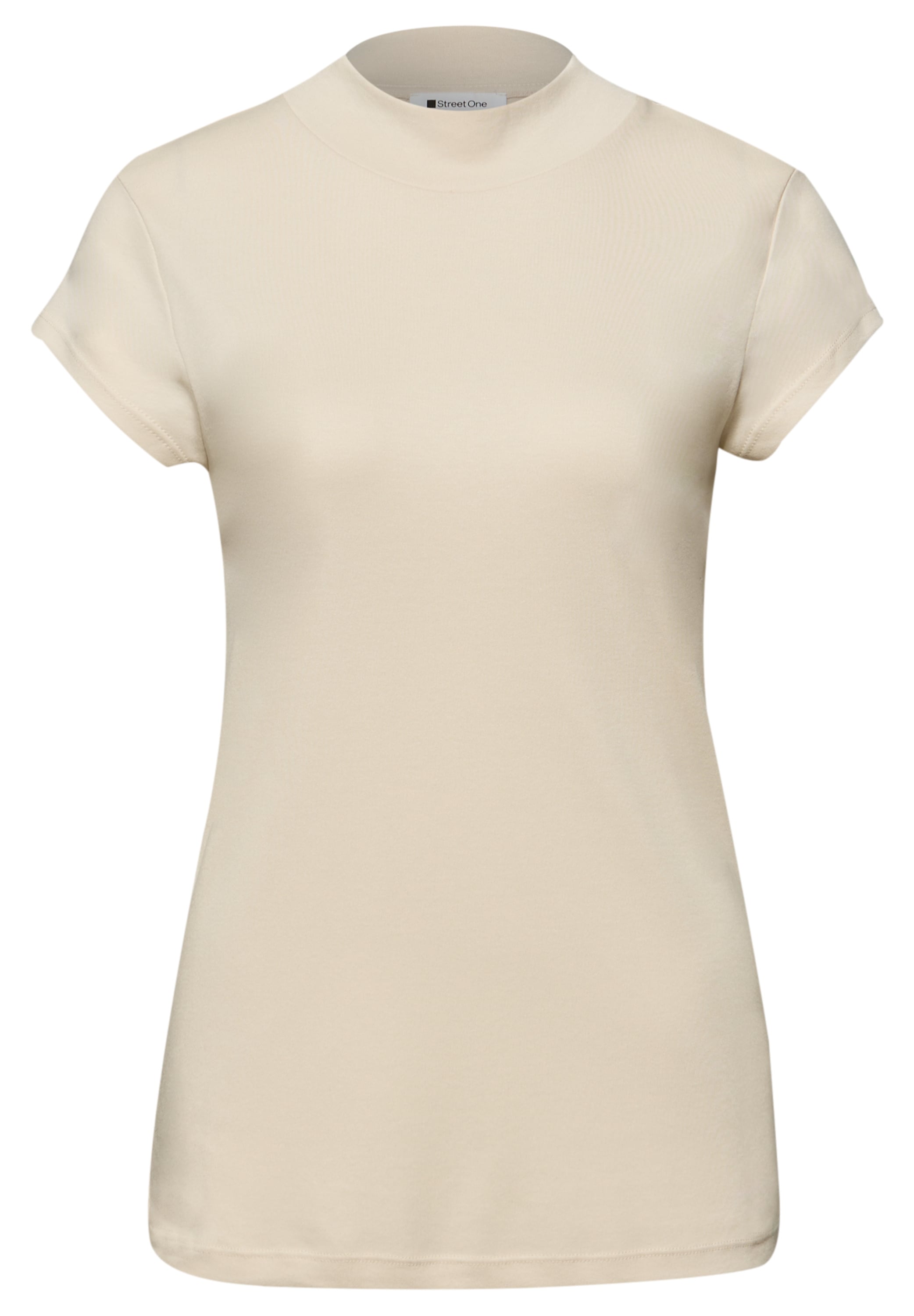 STREET ONE Kurzarmshirt Sommershirt mit Turtle Neck