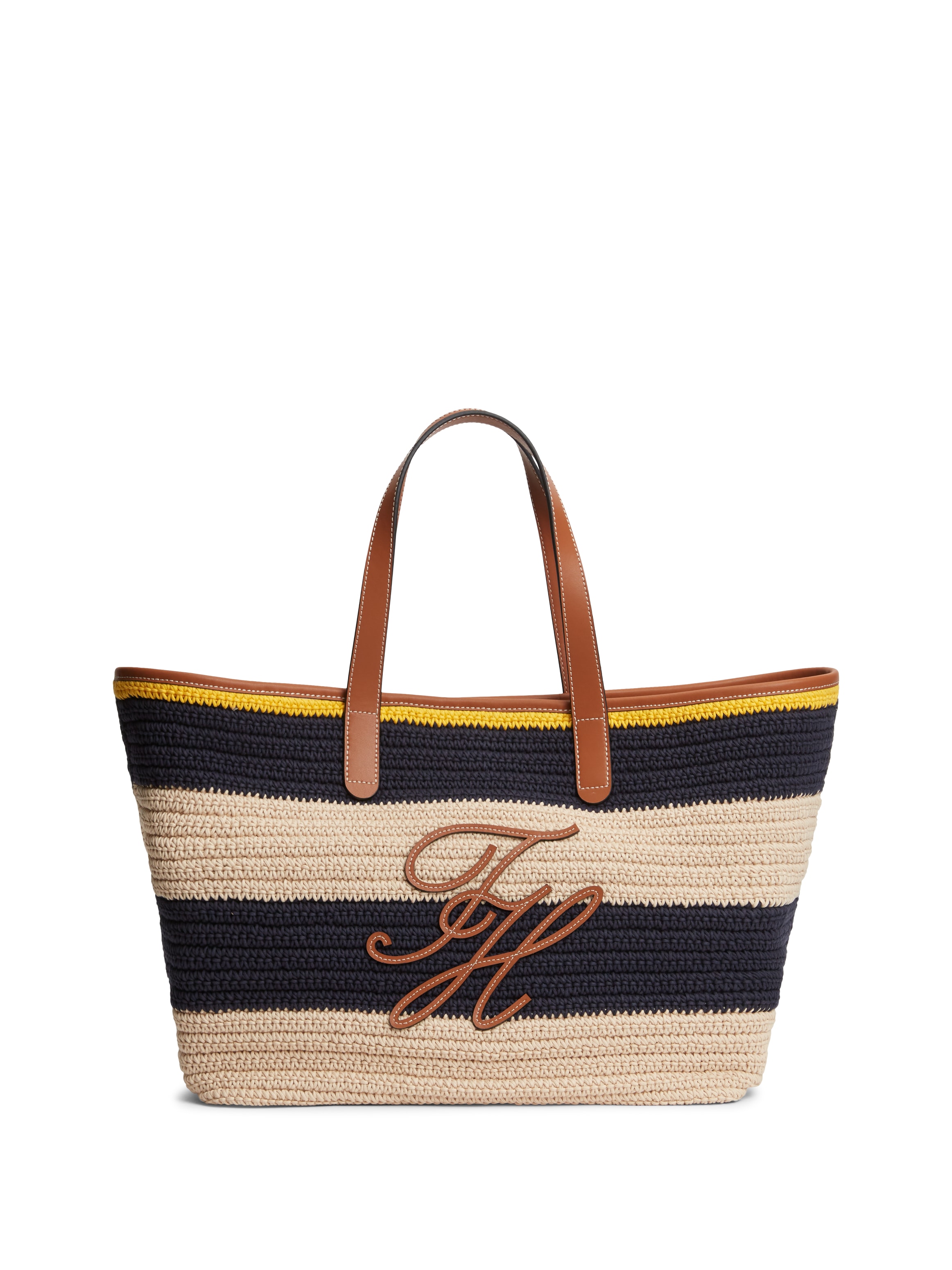Tommy Hilfiger Tragetasche »TH NAUTICAL TOTE CROCHET STR« Damen Strandtasche mit Streifen und Logoschriftzug