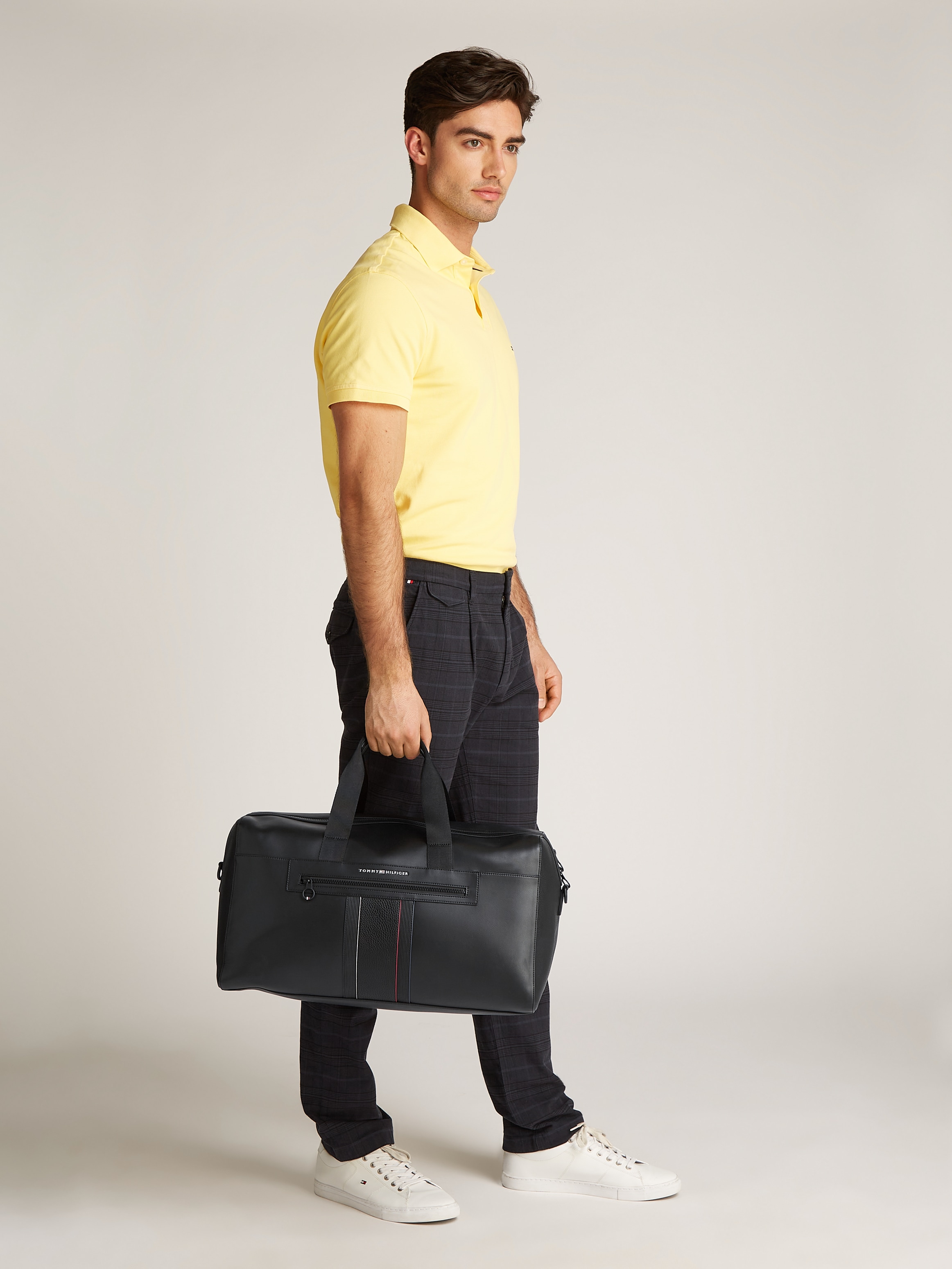 Tommy Hilfiger Weekender »TH FOUNDATION DUFFLE«, Men Umhängetasche, Reisetasche, Henkeltasche mit Schulterriemen