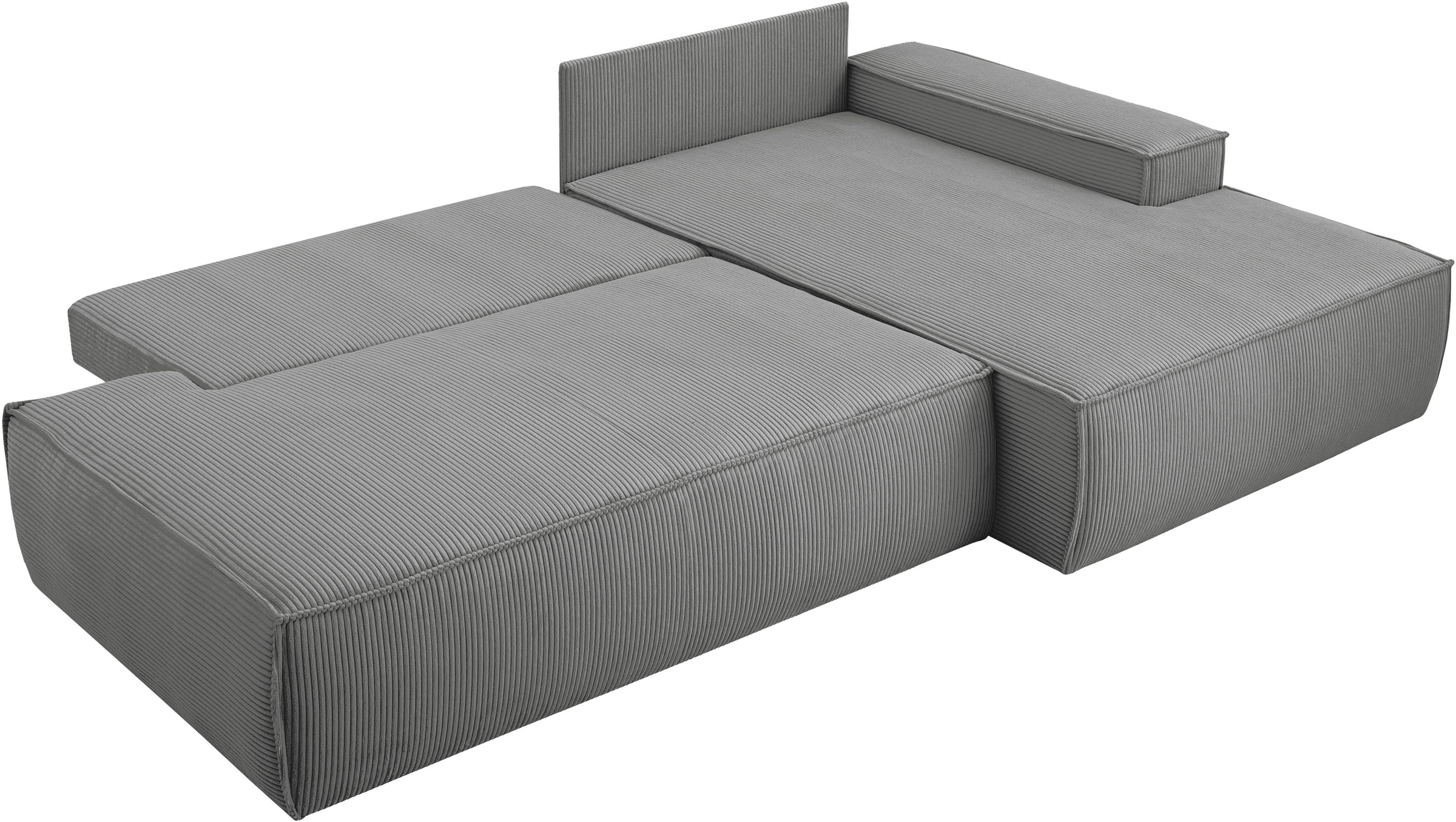 Home affaire Ecksofa »SHERWOOD,  Schlafsofa in L-Form offen (275cm), Cord, Leinenoptik« Schlaffunktion und Bettkasten, Kedernaht, hoher Sitz- & Liegekomfort,
