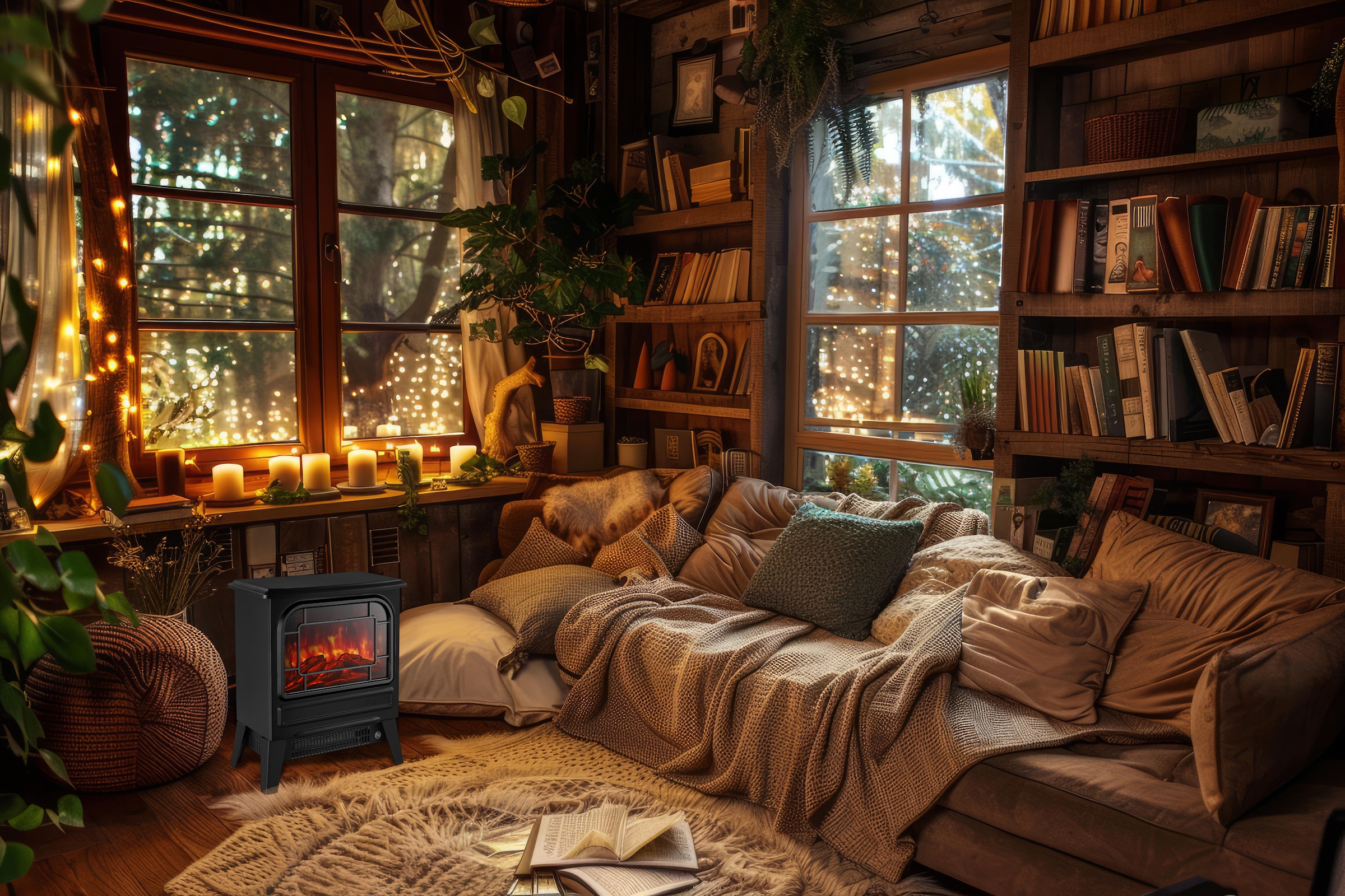 SHX Elektrokamin »Elektrokamin 1950W SHXFP1950 schwarz«