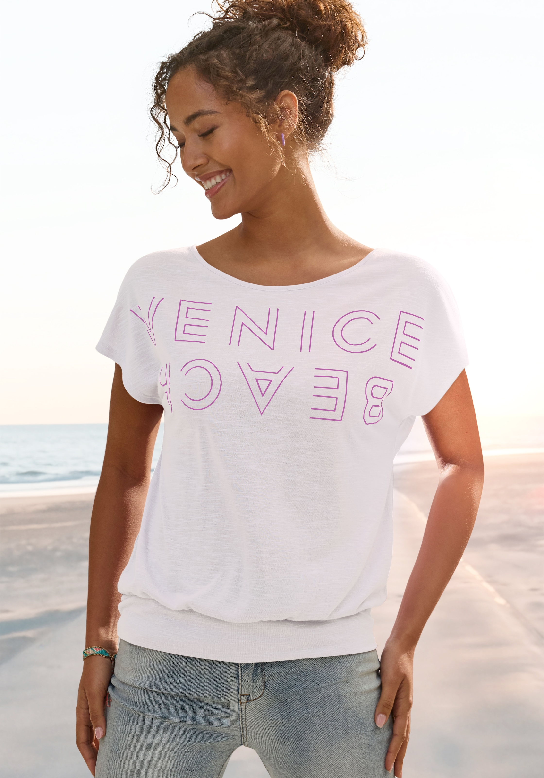 Venice Beach Rundhalsshirt, mit Logoprint, T-Shirt, sommerlich-sportlicher Look