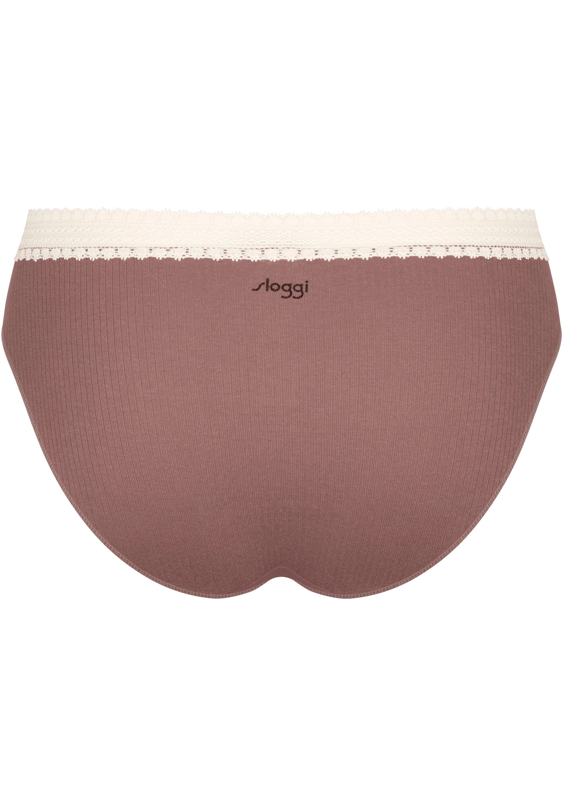 sloggi Slip »GO Ribbed R Tai C2P«, (2er Pack), weiche Rippware mit Spitzenbesatz