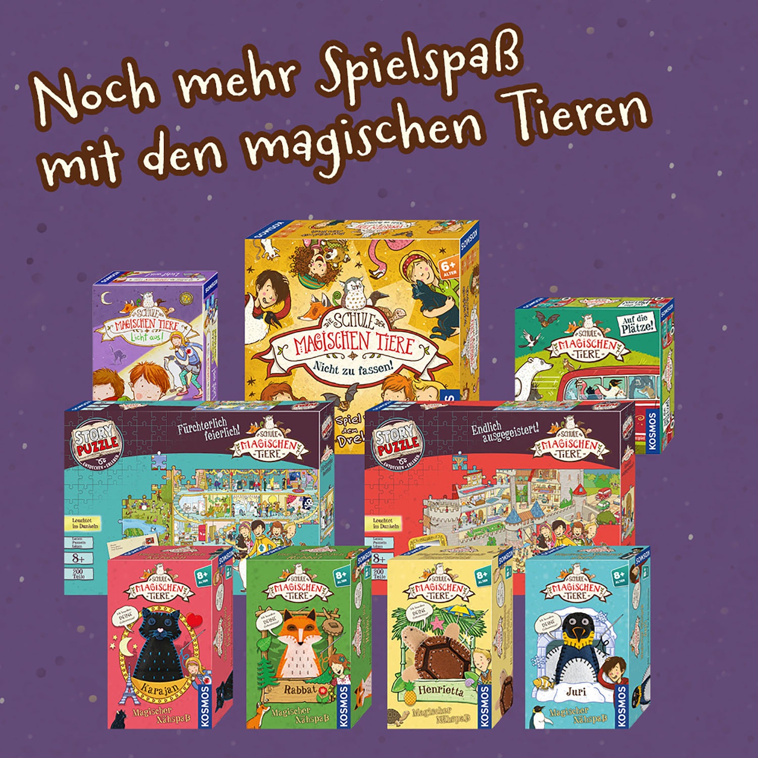 Kosmos Puzzle »Story Puzzle: Die Schule der magischen Tiere, Endlich Ausgegeistert!«, mit Leuchteffekt; Made in Germany