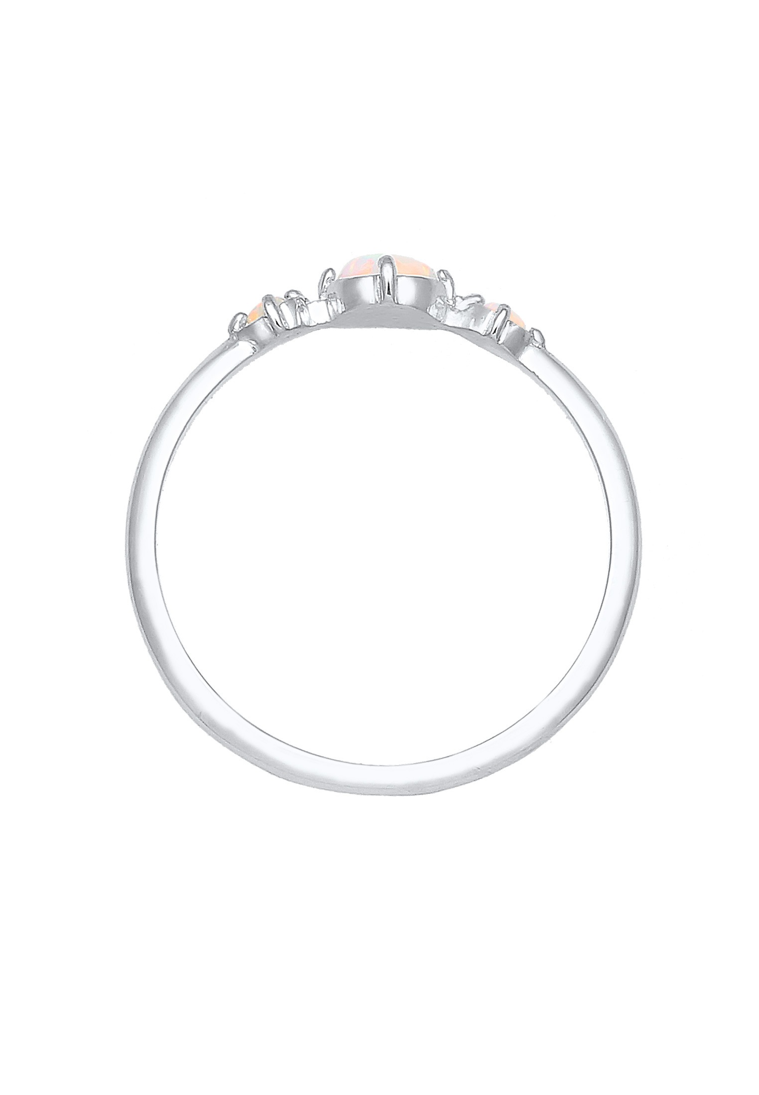 Elli Silberring »Ring Opal Rund Trio Vintage 925er Silber«