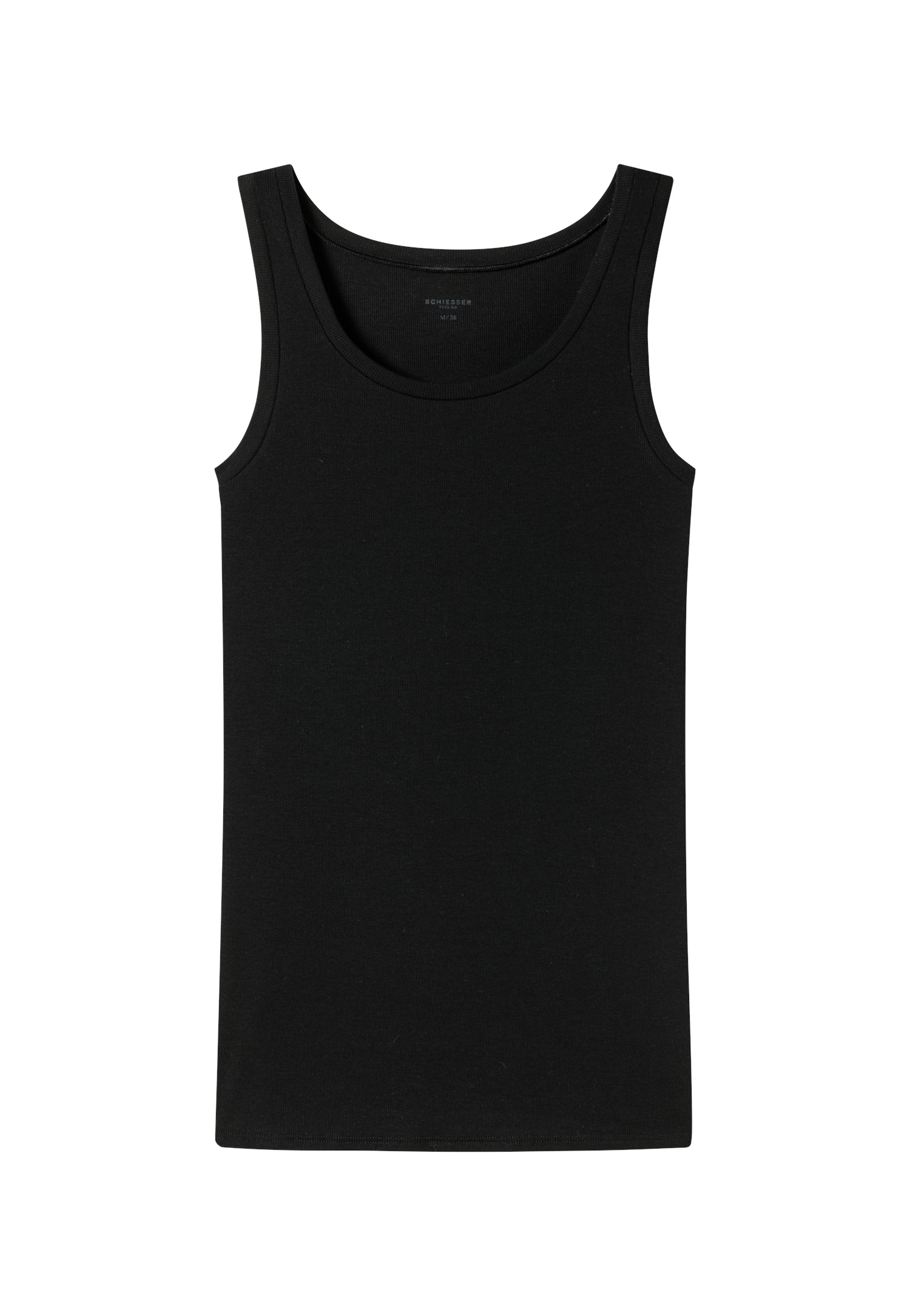 Schiesser Tanktop »Pure Rib« tiefer Rundhals-Ausschnitt, elastisch, breite Träger